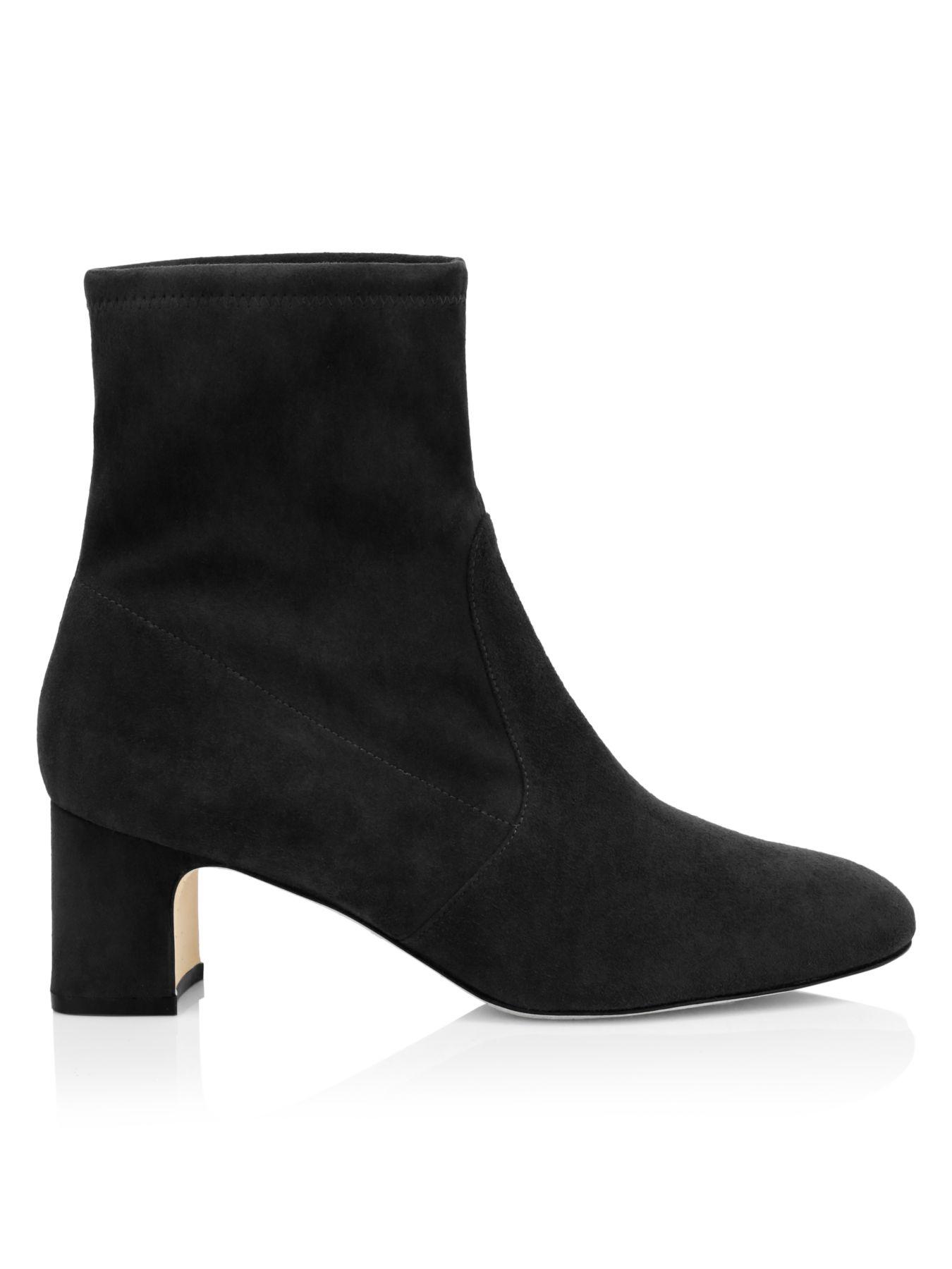 Stuart Weitzman Leather Niki Suede Sock Boots in Black Lyst