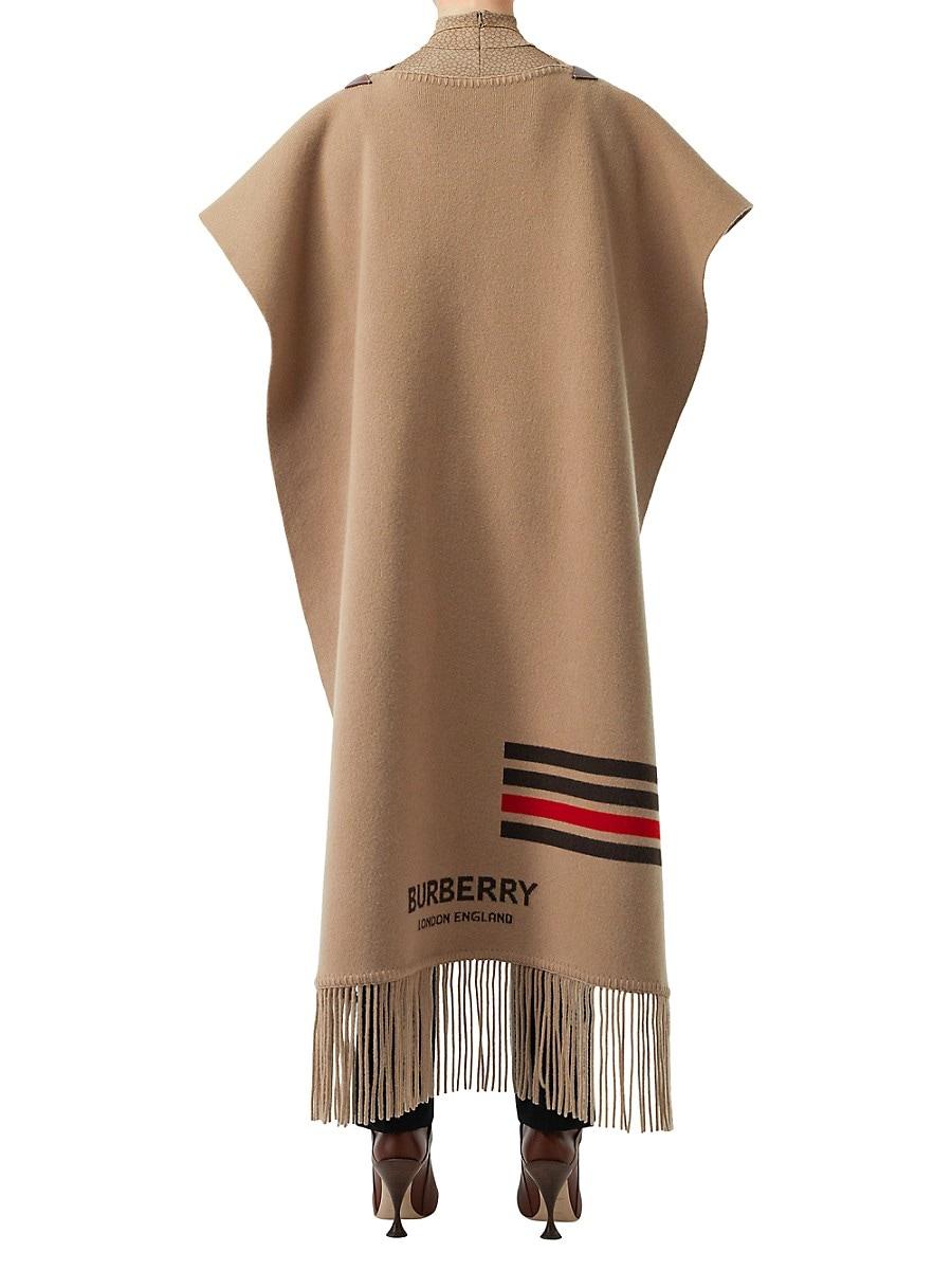 burberry striped wool cashmere cape