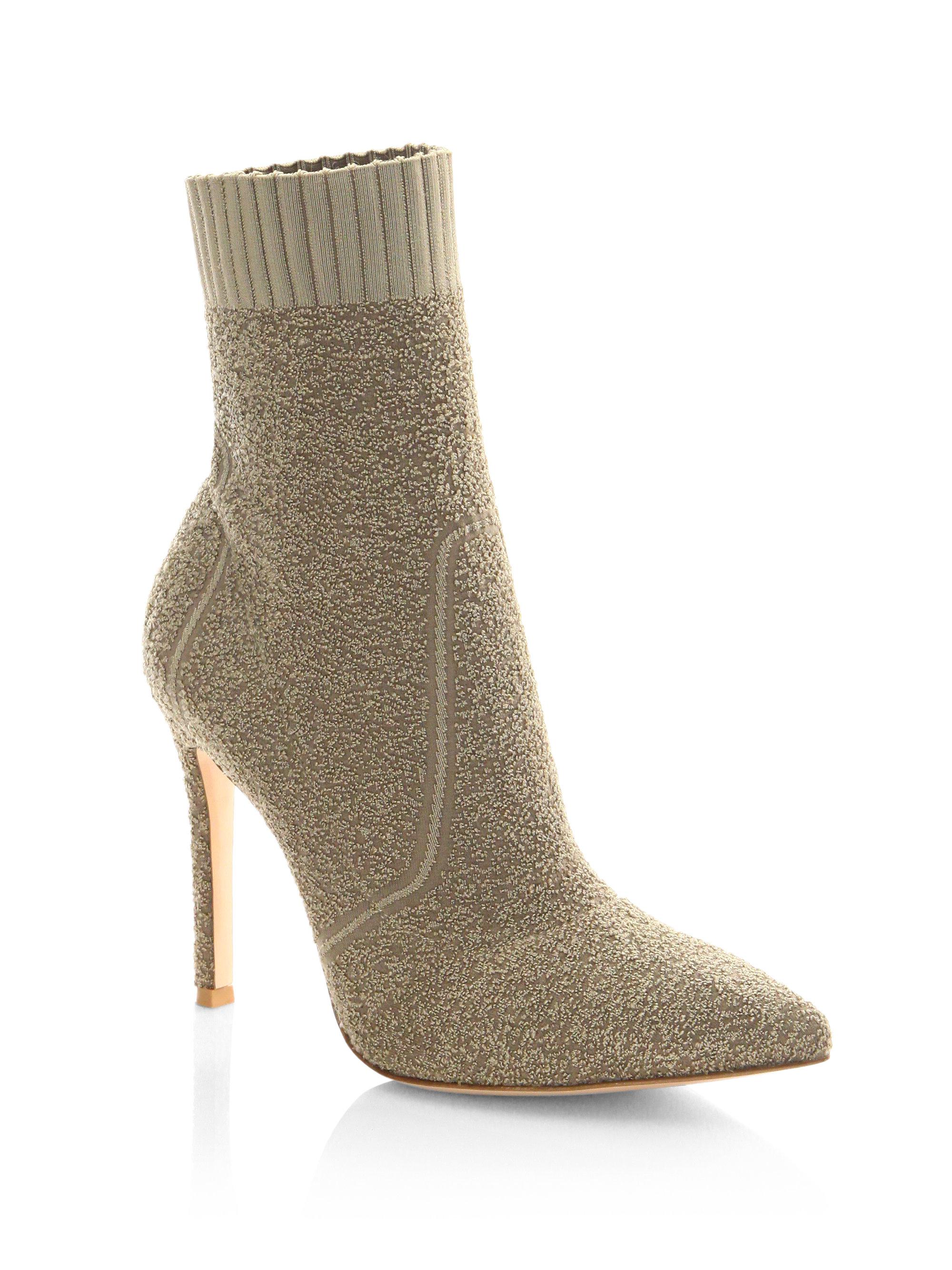 Lyst - Gianvito Rossi Textured Point Toe Booties - Save 51%