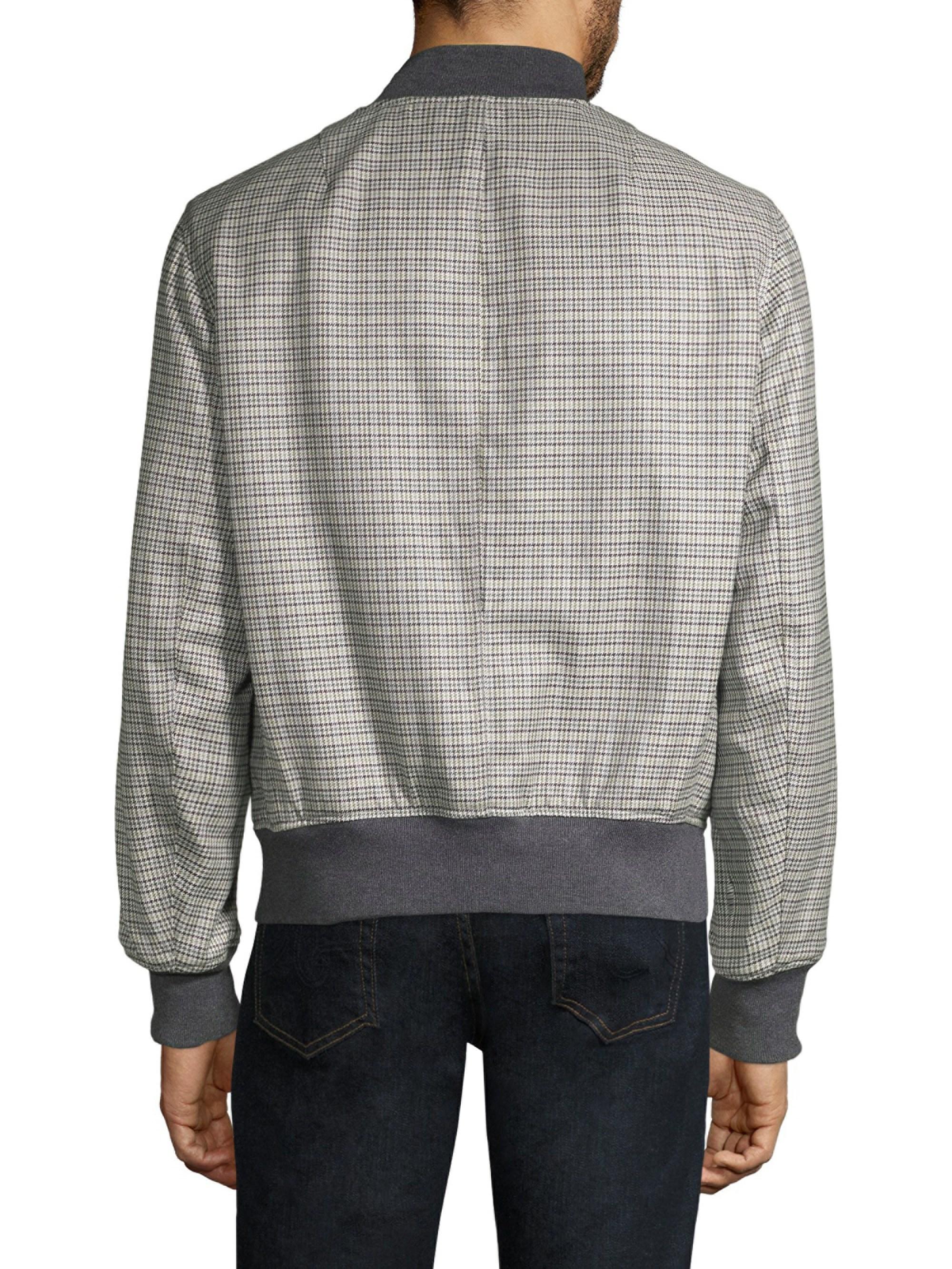 Rag & Bone Manston Reversible Houndstooth Cotton And Woolblend Bomber
