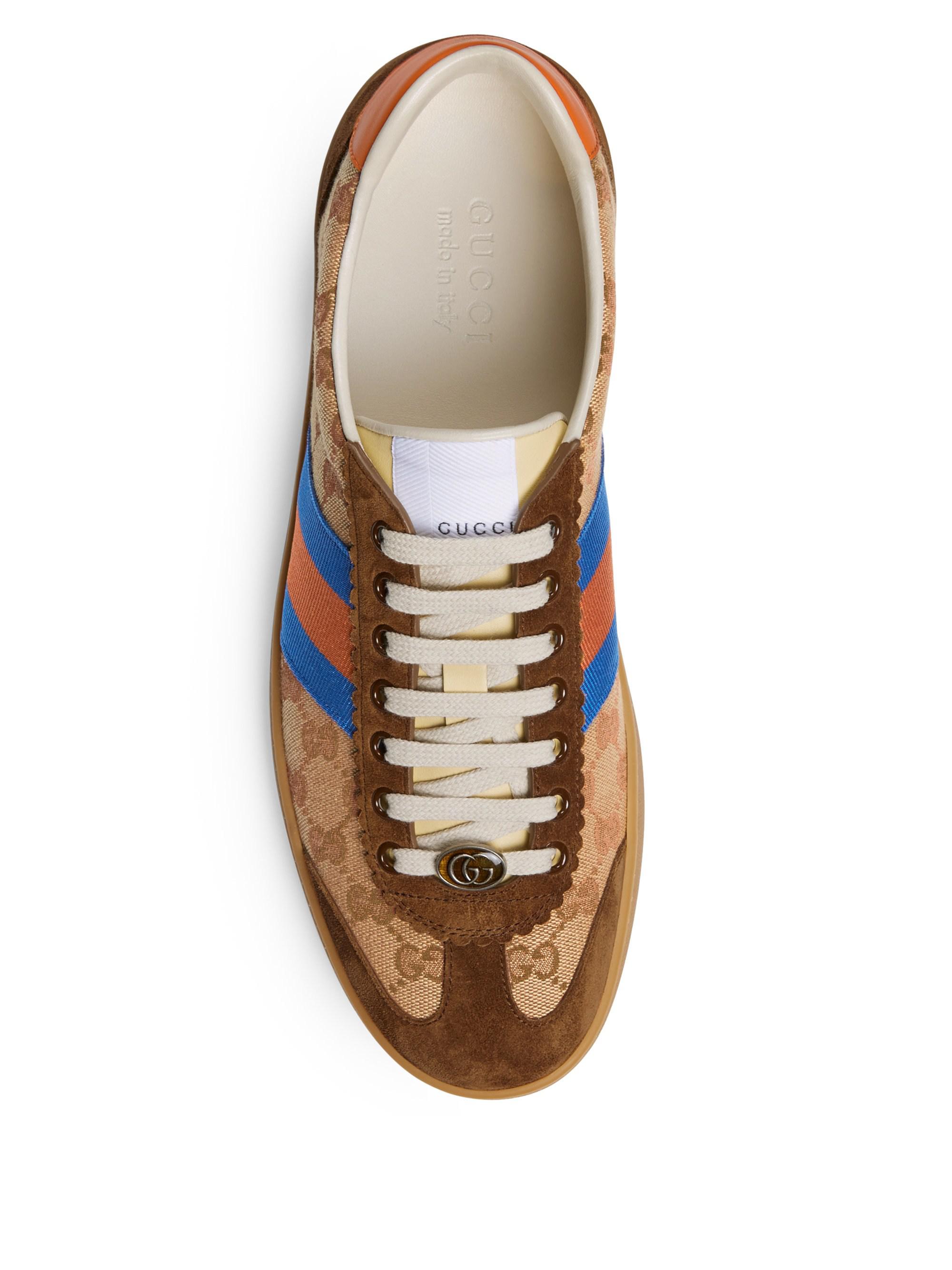 Gucci Original GG Suede Web Sneakers in Beige (Natural