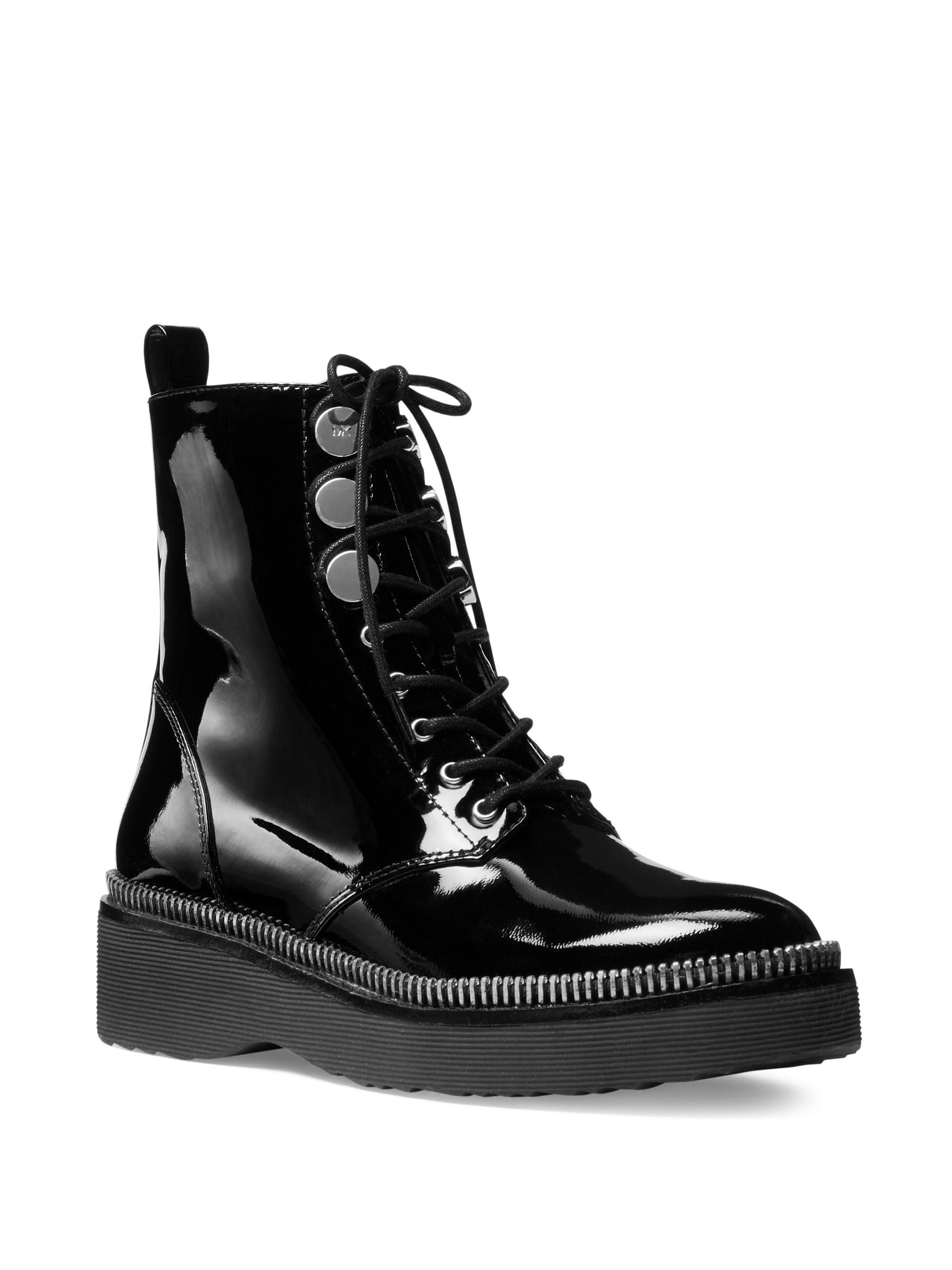 Michael Michael Kors Haskell Patent Leather Combat Boot In Black - Lyst 0E0