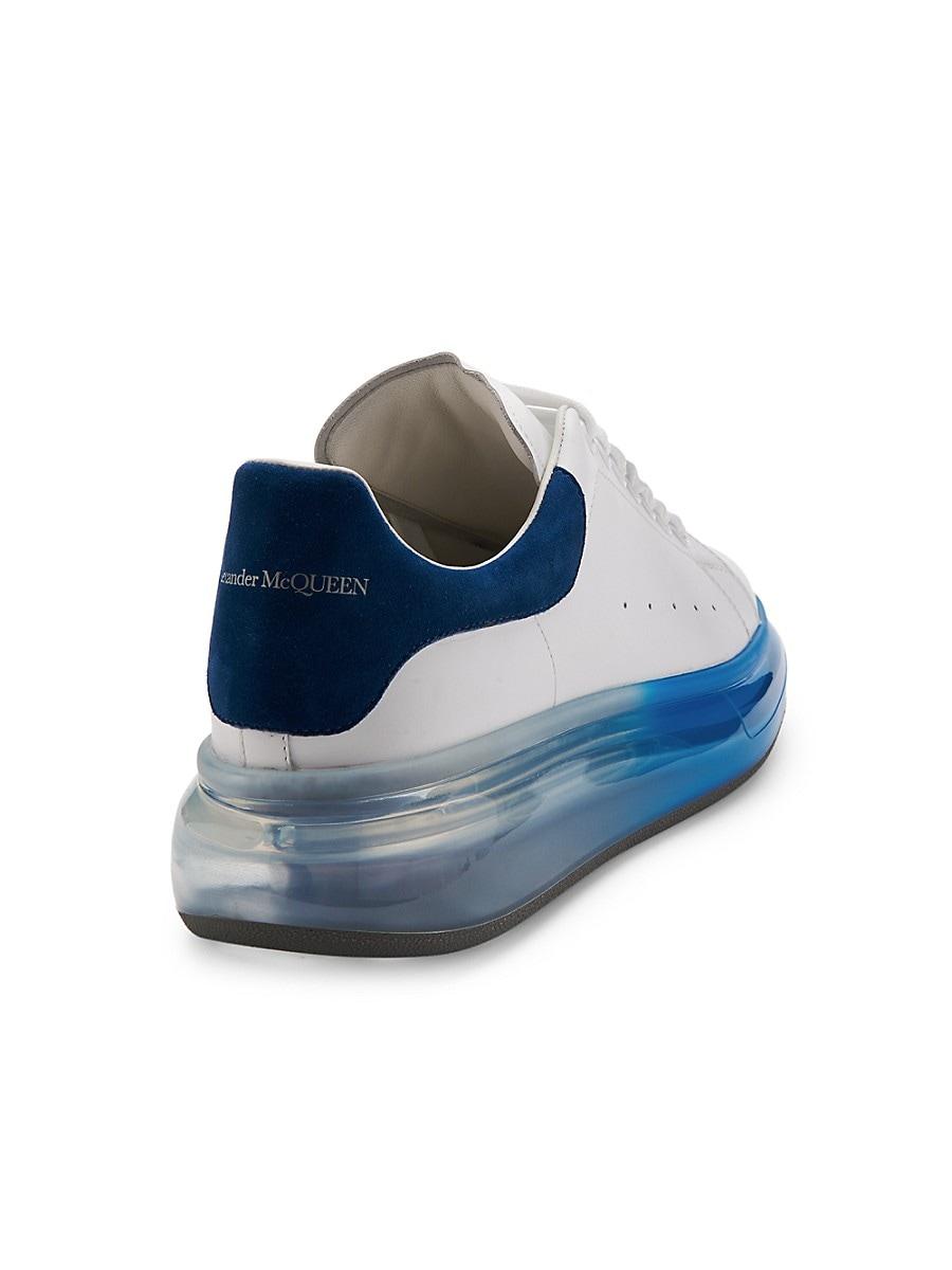 Alexander McQueen Leather Gel Sole Platform Sneakers in White Blue (Blue)  for Men | Lyst