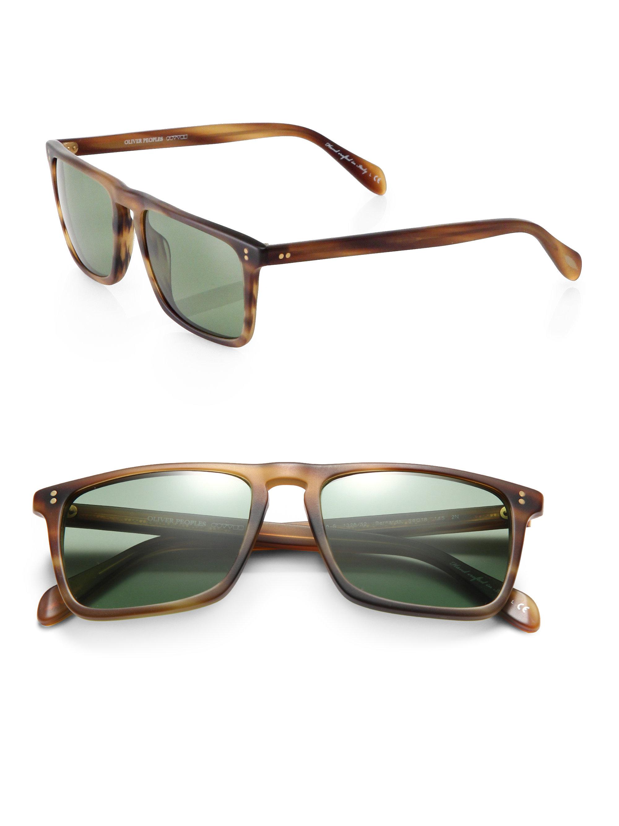 Oliver Peoples Bernardo Rectangle Sunglasses in Brown for Men Lyst