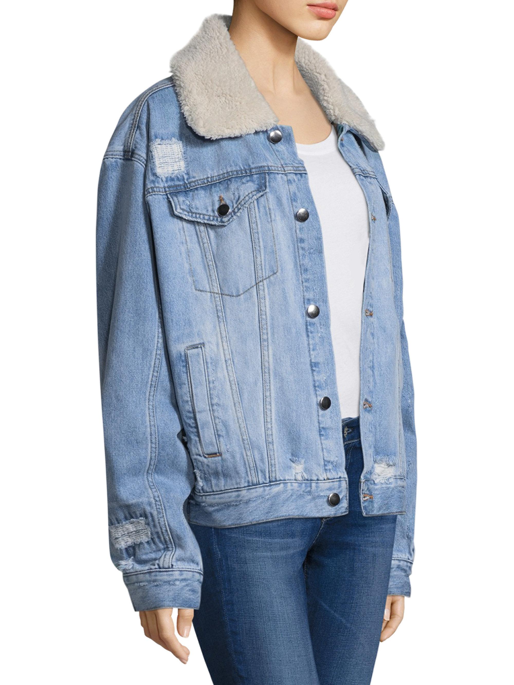 free people sherpa trucker jacket