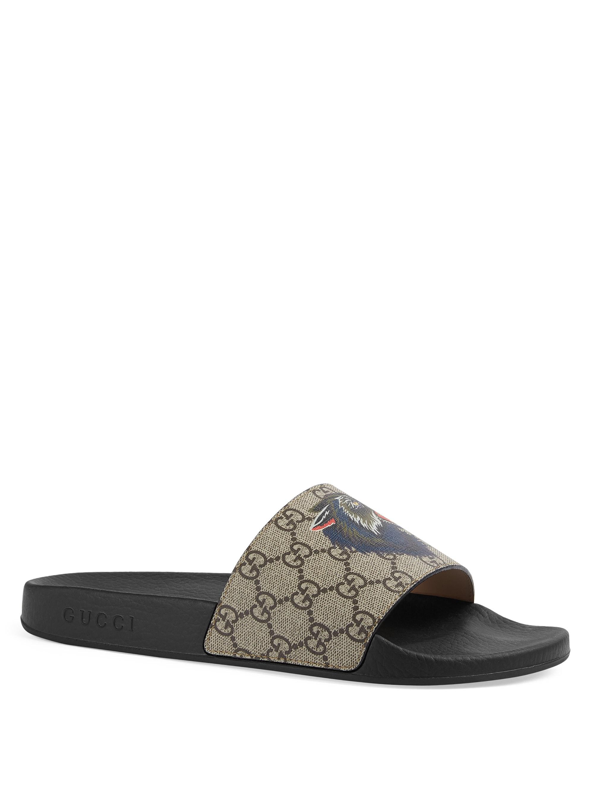 gucci slides with wolf