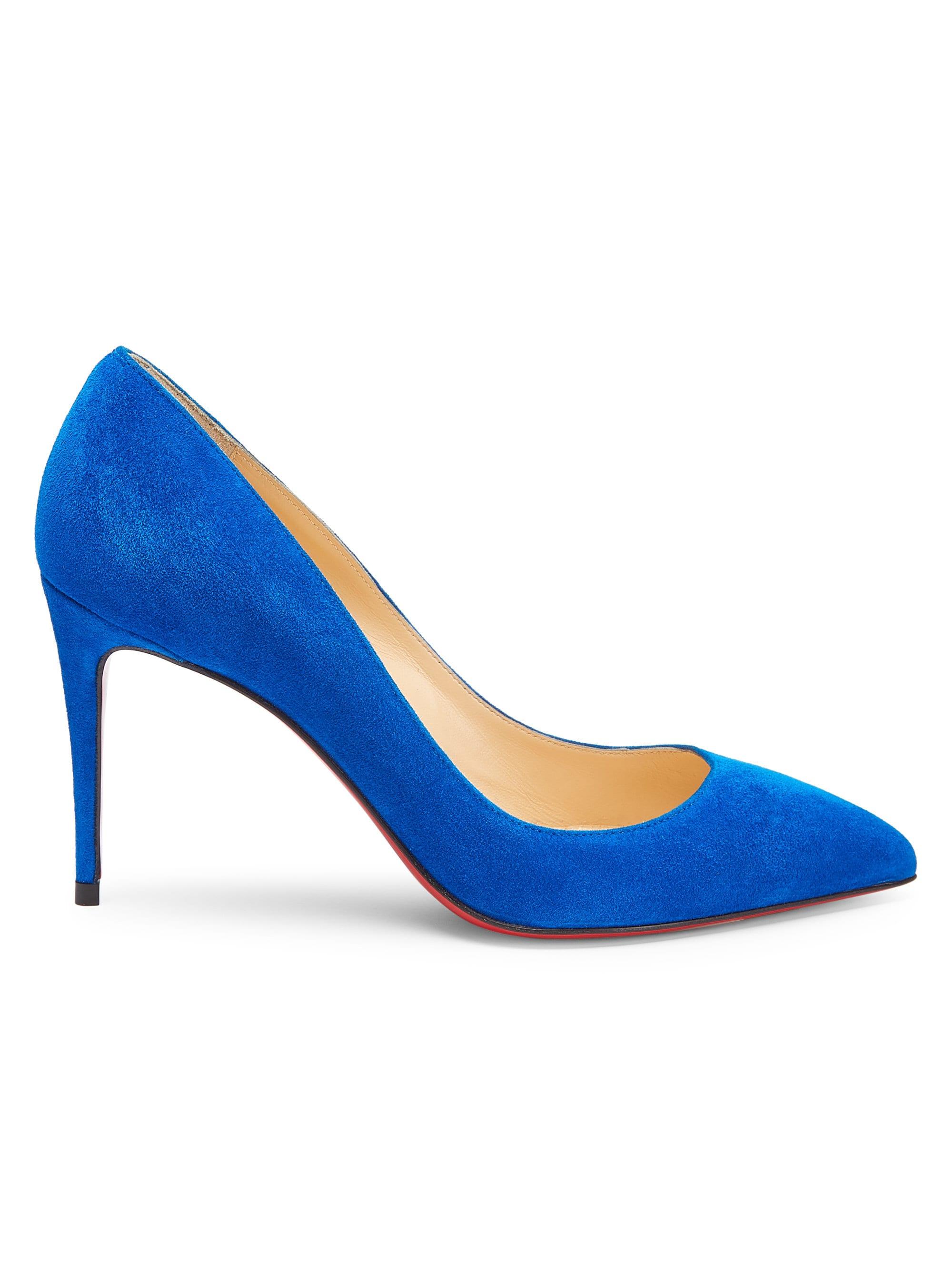 Christian Louboutin Pigalle Follies 85 Suede Pumps in Blue - Lyst
