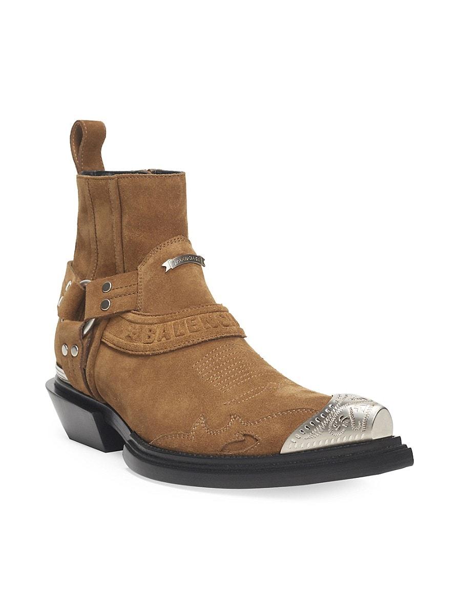 Balenciaga Santiag Harness Suede Ankle 