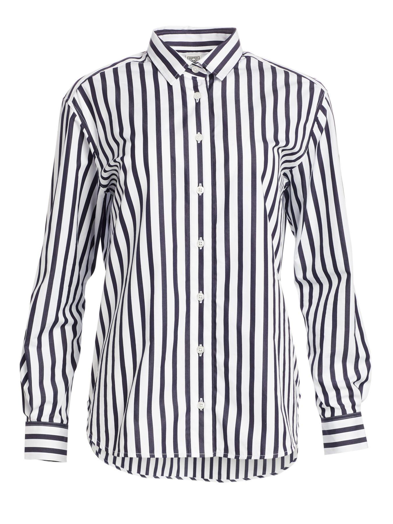 Totême Totême Capri Striped Cotton Shirt in Blue | Lyst