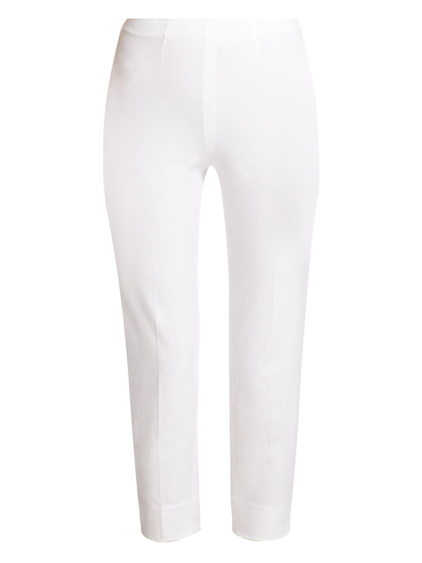 Piazza Sempione Audrey Cropped Cotton Pants in White - Lyst