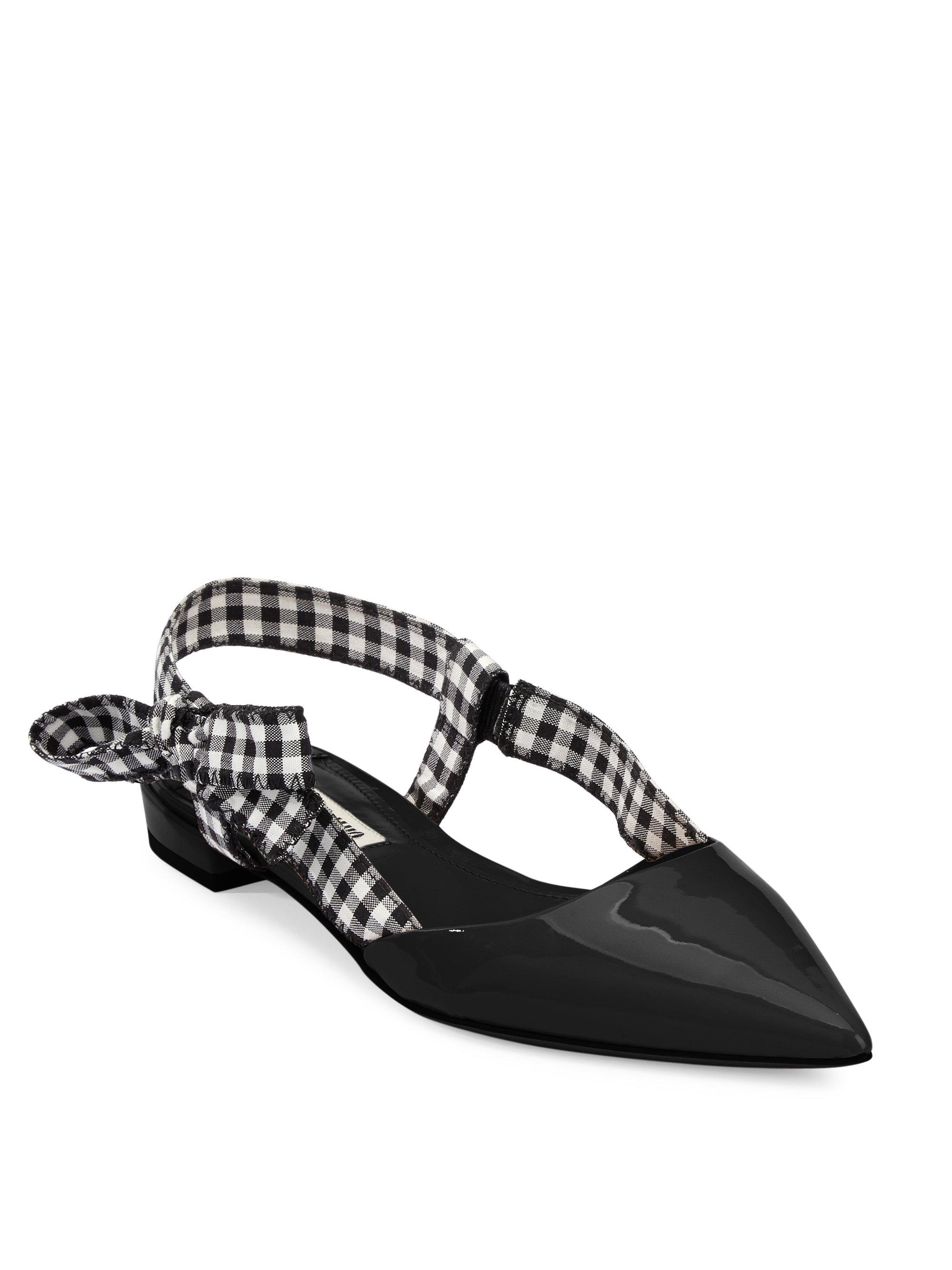 miu miu gingham slingbacks
