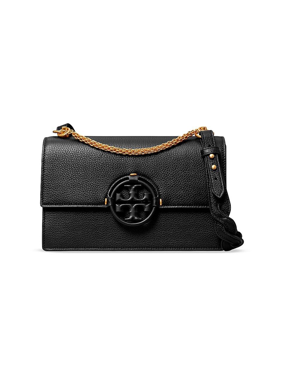 Tory Burch Miller Flap Leather Shoulder Bag in Black Lyst