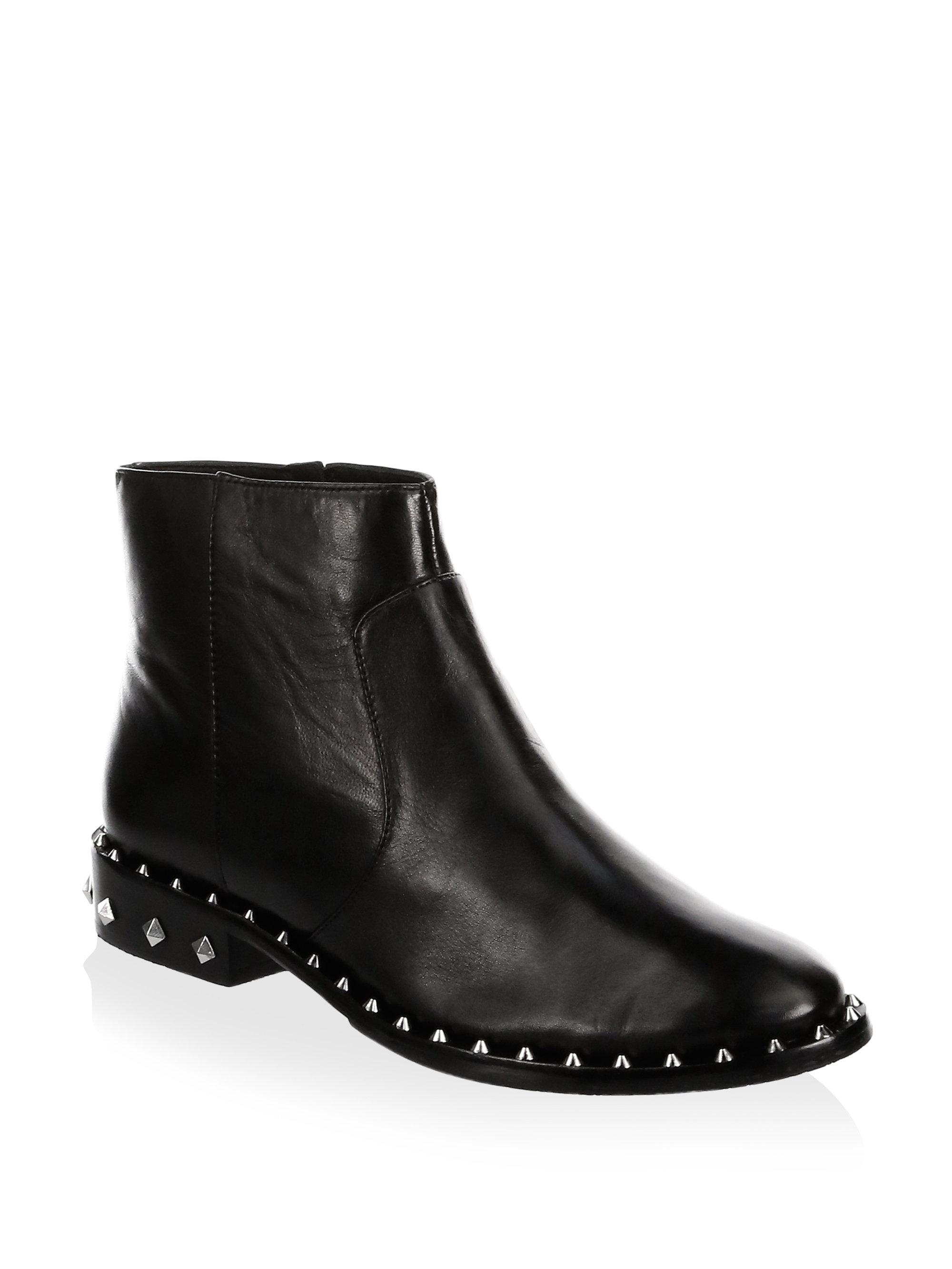 Schutz Studded Leather Boots in Black - Lyst