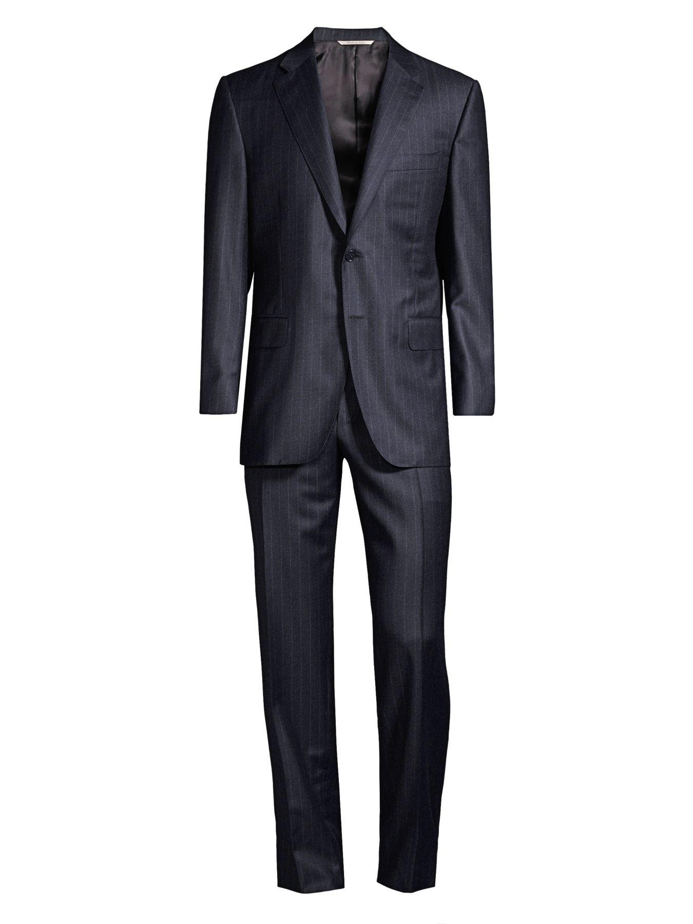 Canali Classic-fit Purple Pinstripe Wool Suit for Men - Lyst