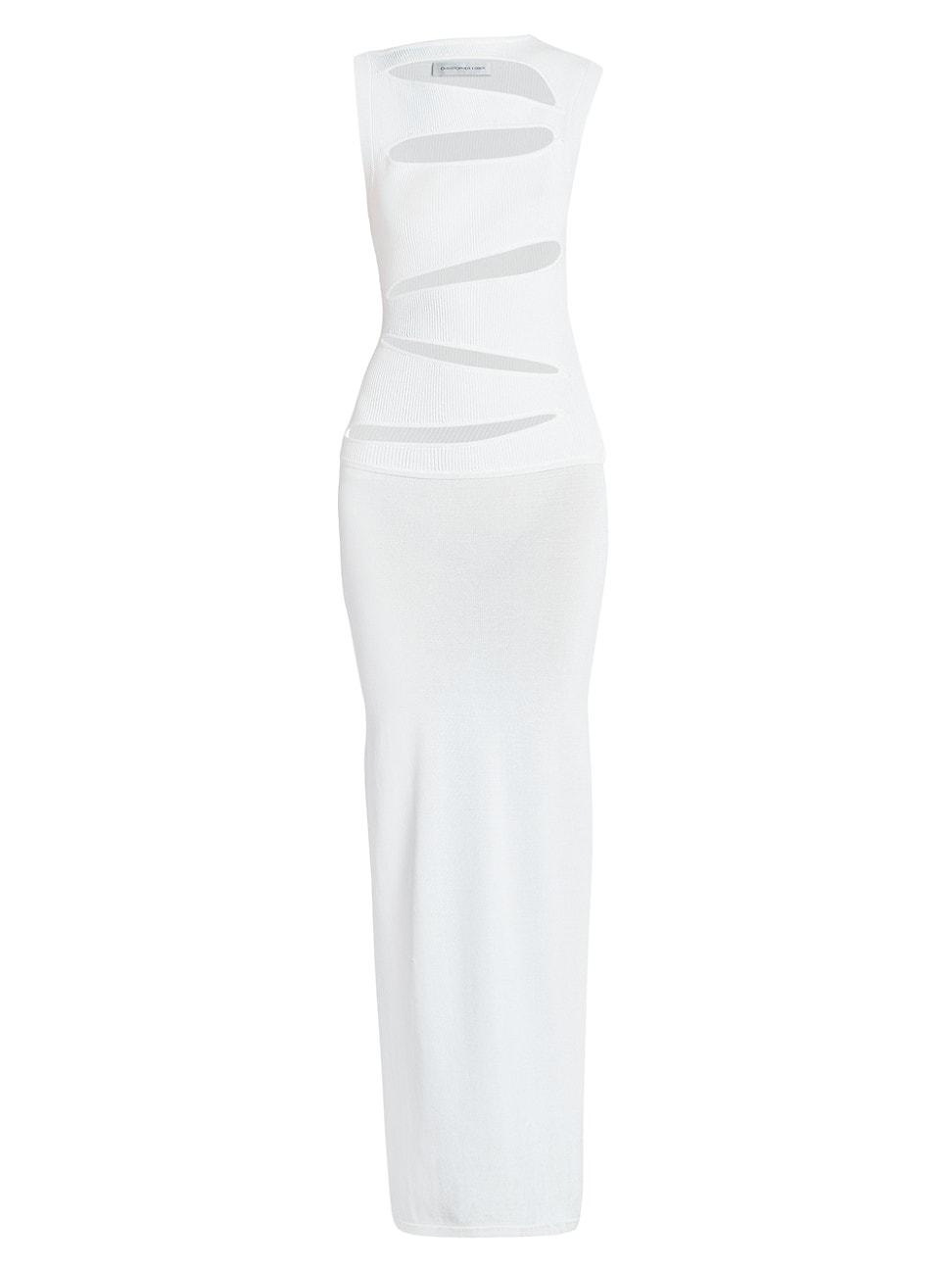 Christopher Esber Slashed Rib-knit Maxi Dress in White | Lyst