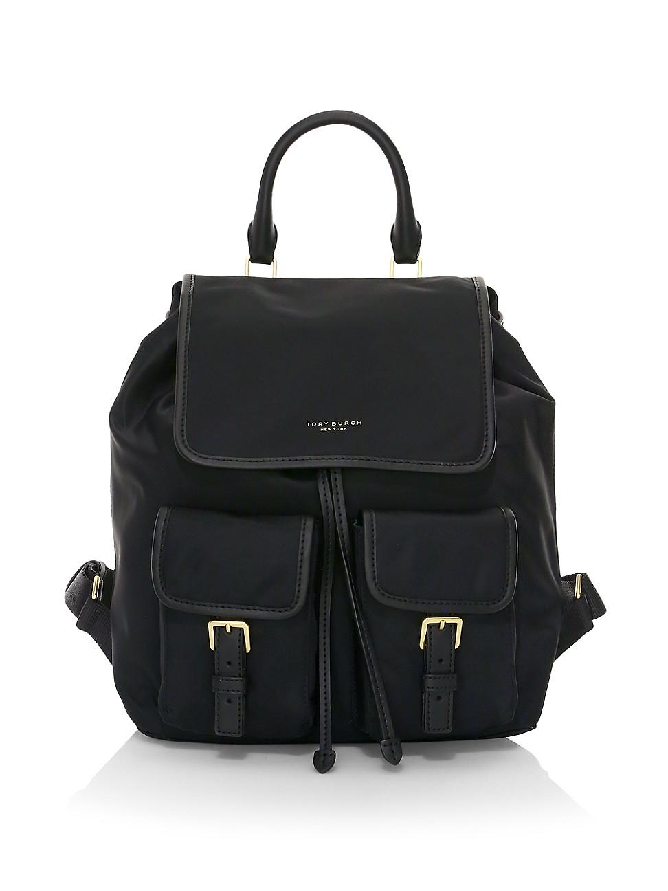 perry nylon flap backpack