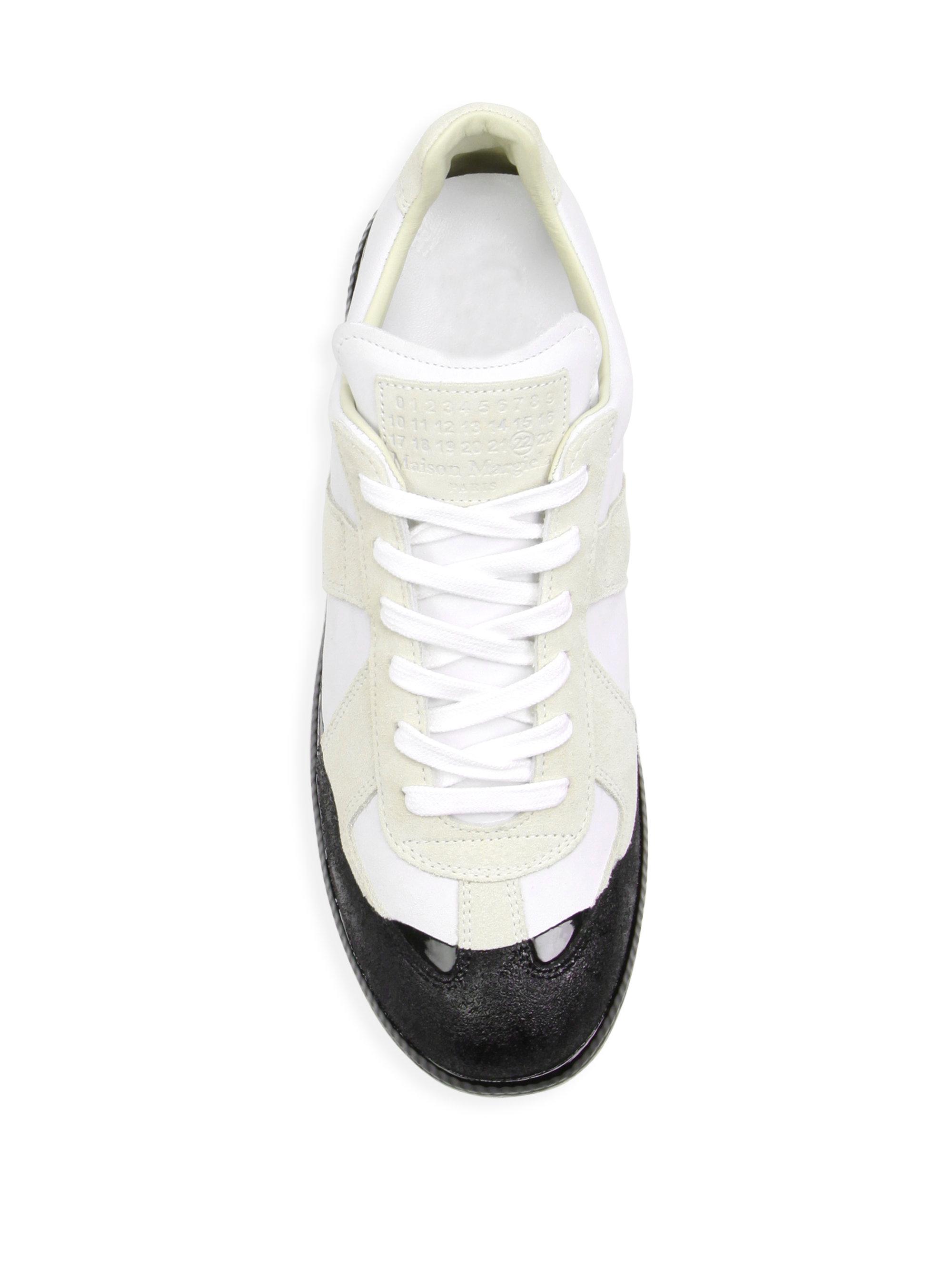 Maison Margiela Replica Dipped Low-top Leather Sneakers in White for ...