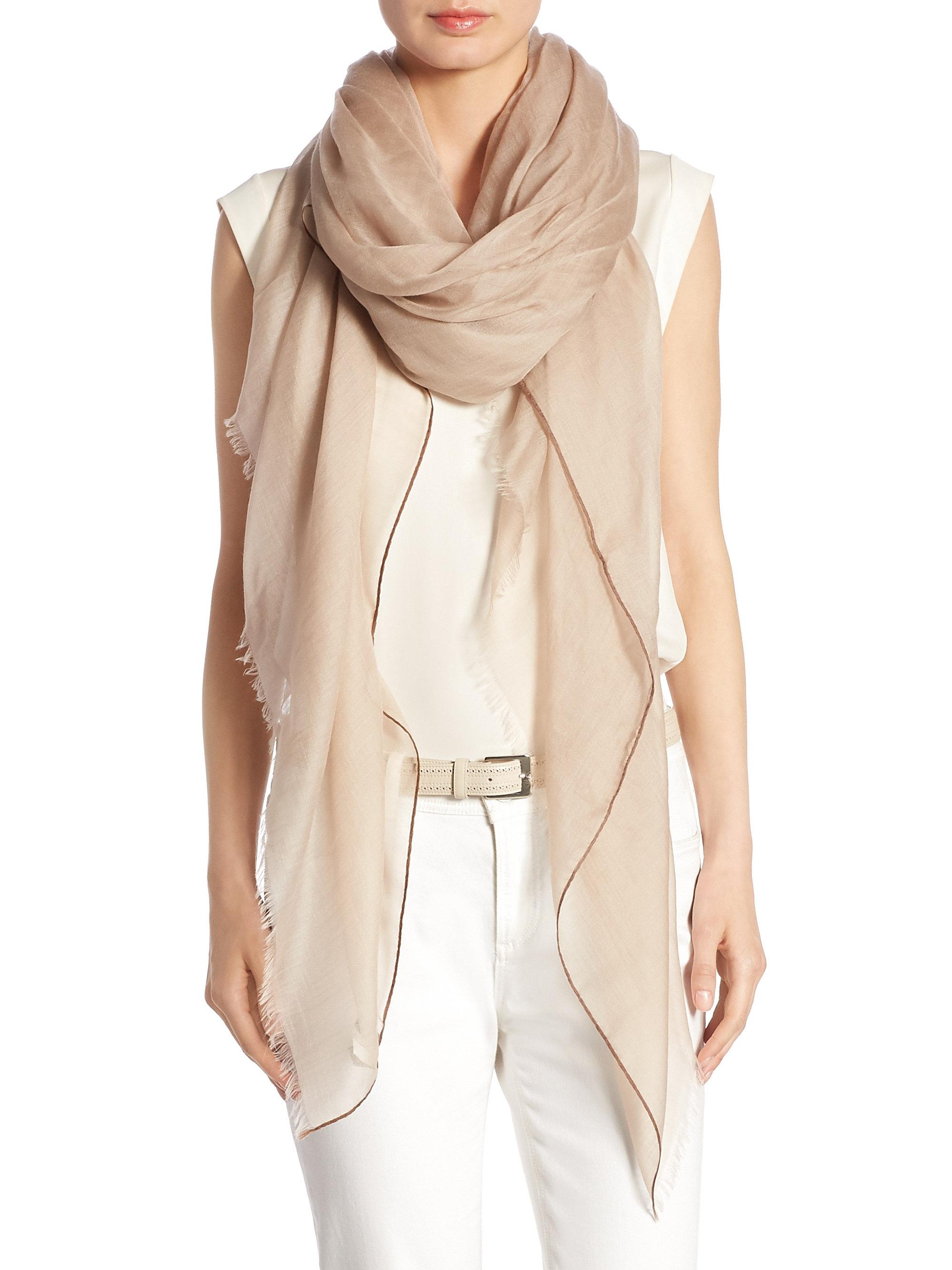 Lyst - Loro Piana Cashmere Scarf in Natural