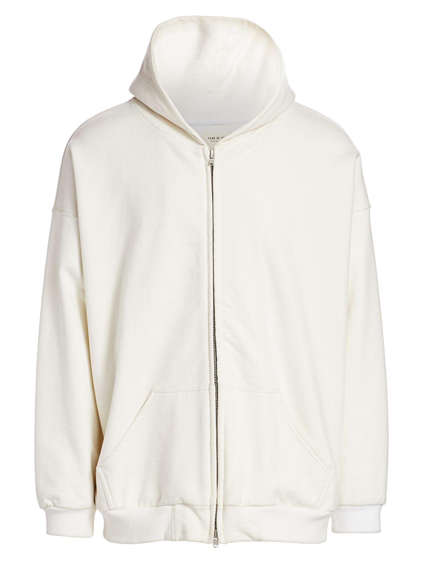 Fear Of God Everyday Cotton Zip Hoodie in White for Men - Lyst