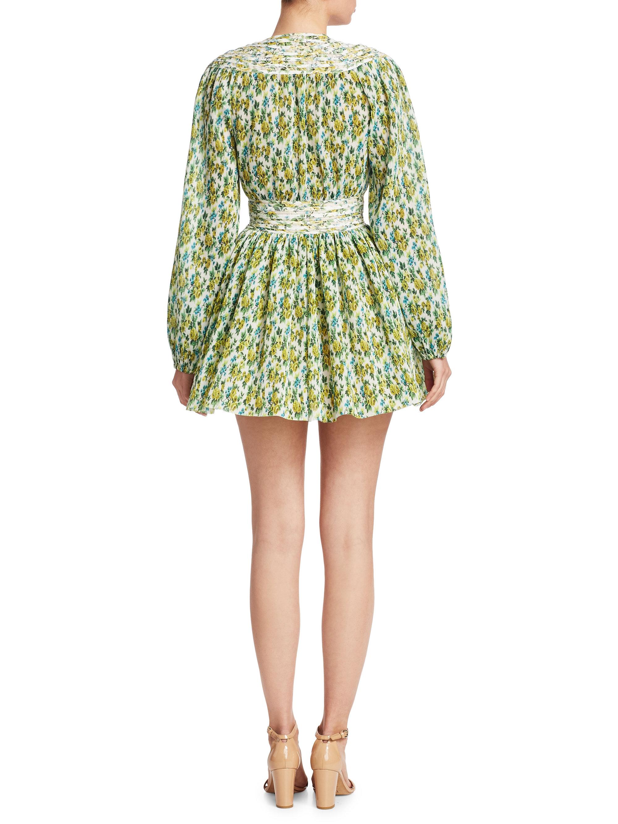 zimmermann golden plisse dress