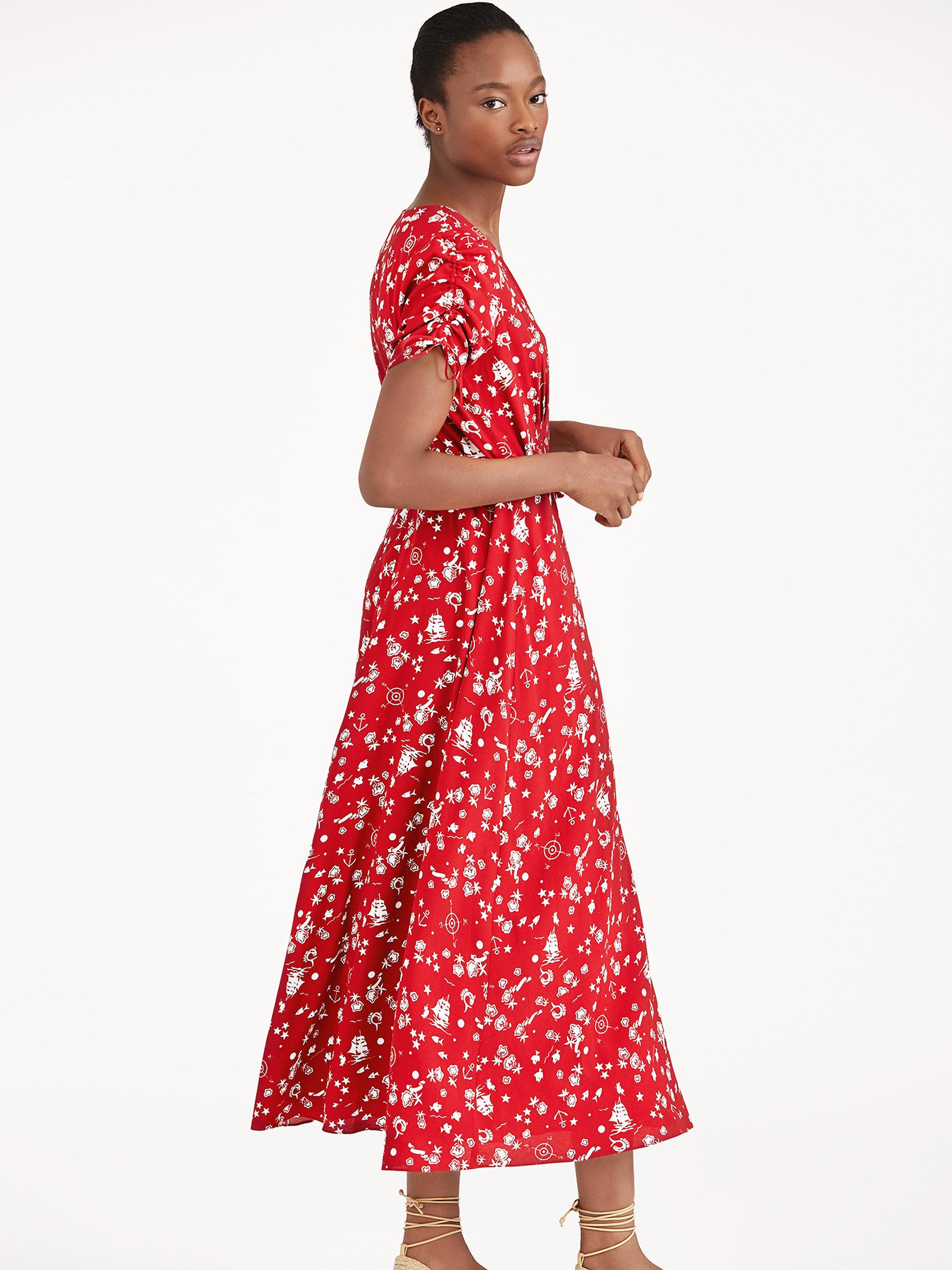 Polo Ralph Lauren Ocean Wrap Dress in Red | Lyst