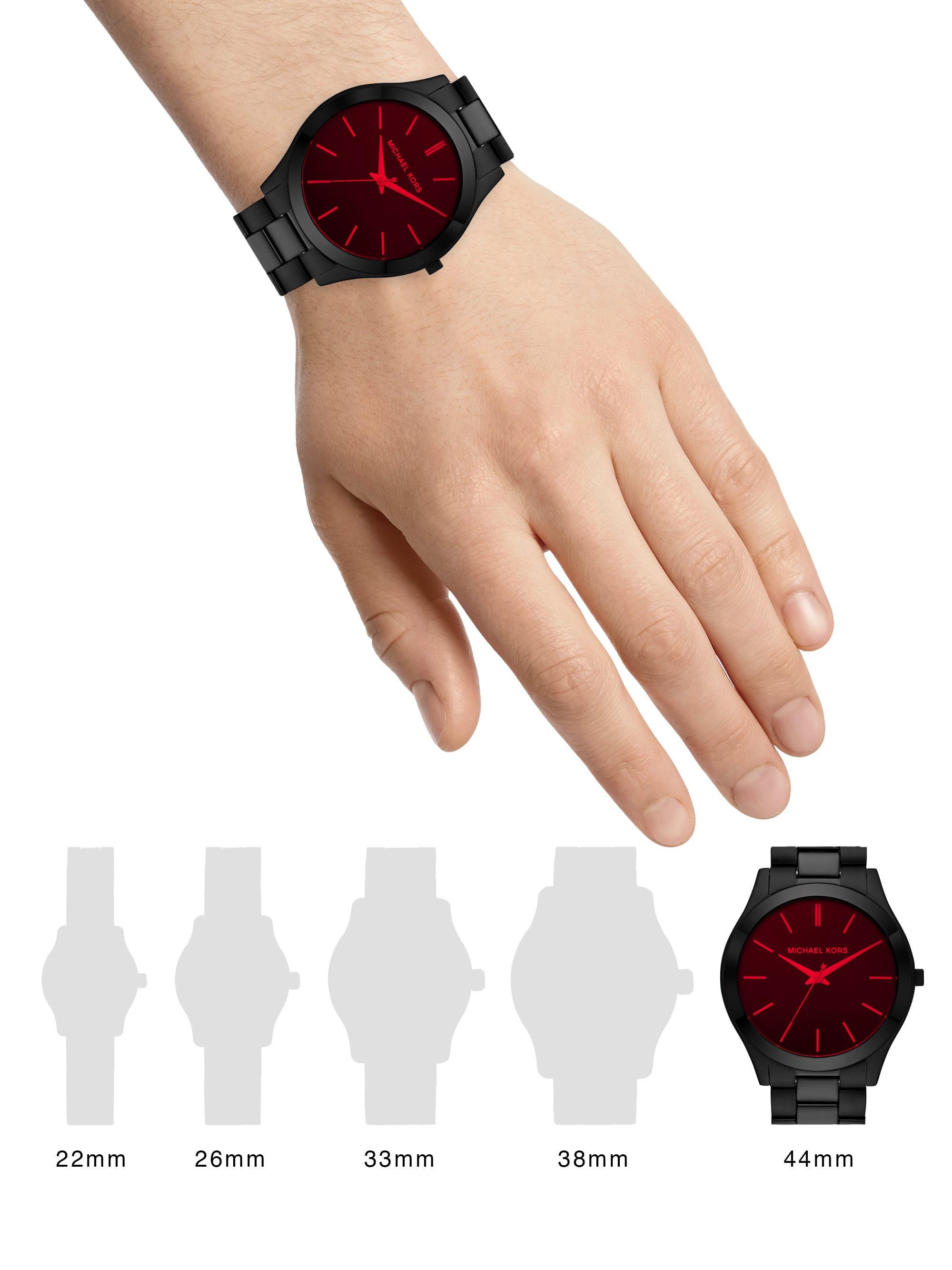Michael Kors Slim Runway Black-tone And Red Crystal Watch for Men - Save  43% | Lyst