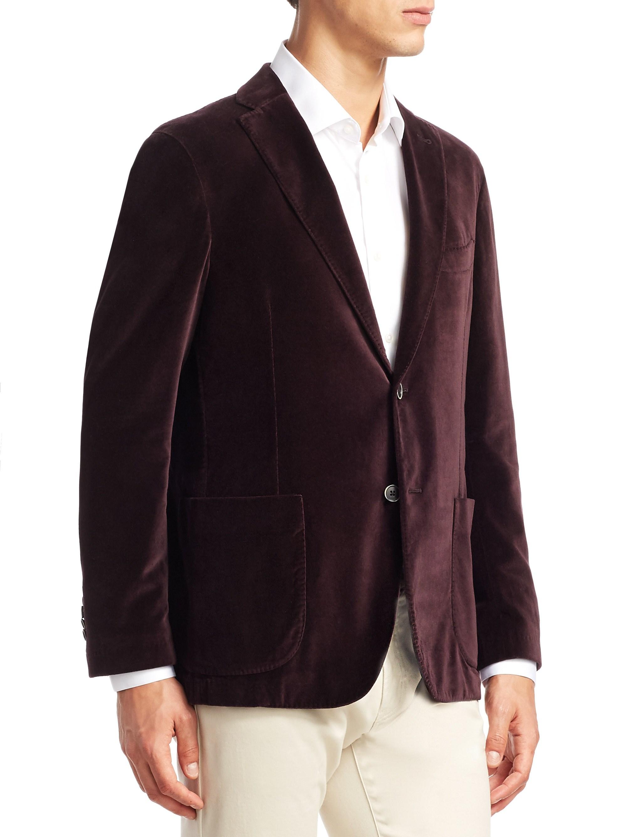 Saks Fifth Avenue Men's Collection Velvet Sportcoat - Burgundy for Men ...