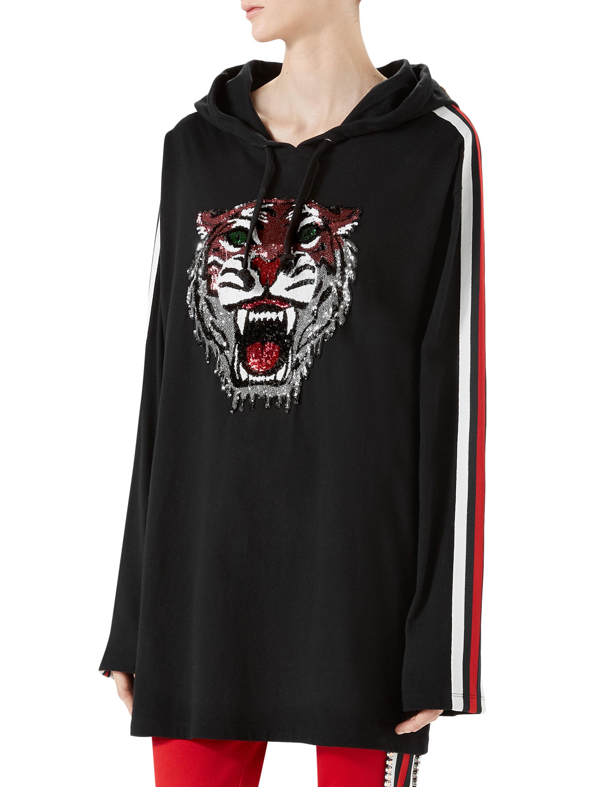 sequin tiger hoodie
