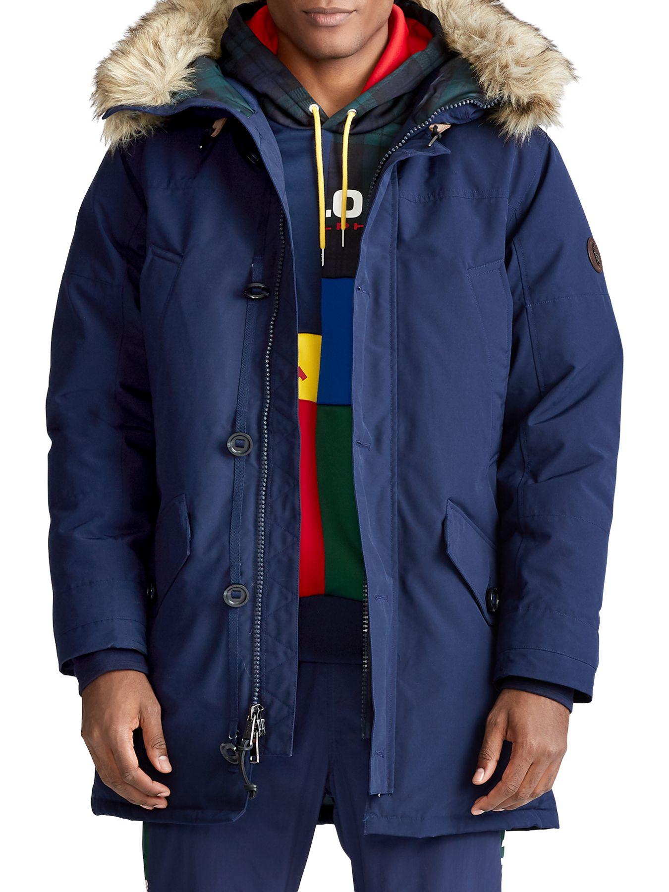polo ralph lauren annex faux fur trimmed down parka