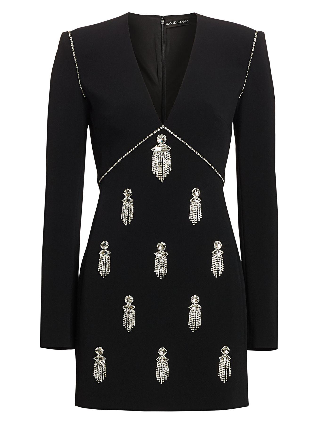 crystal mesh long sleeve gown by david koma
