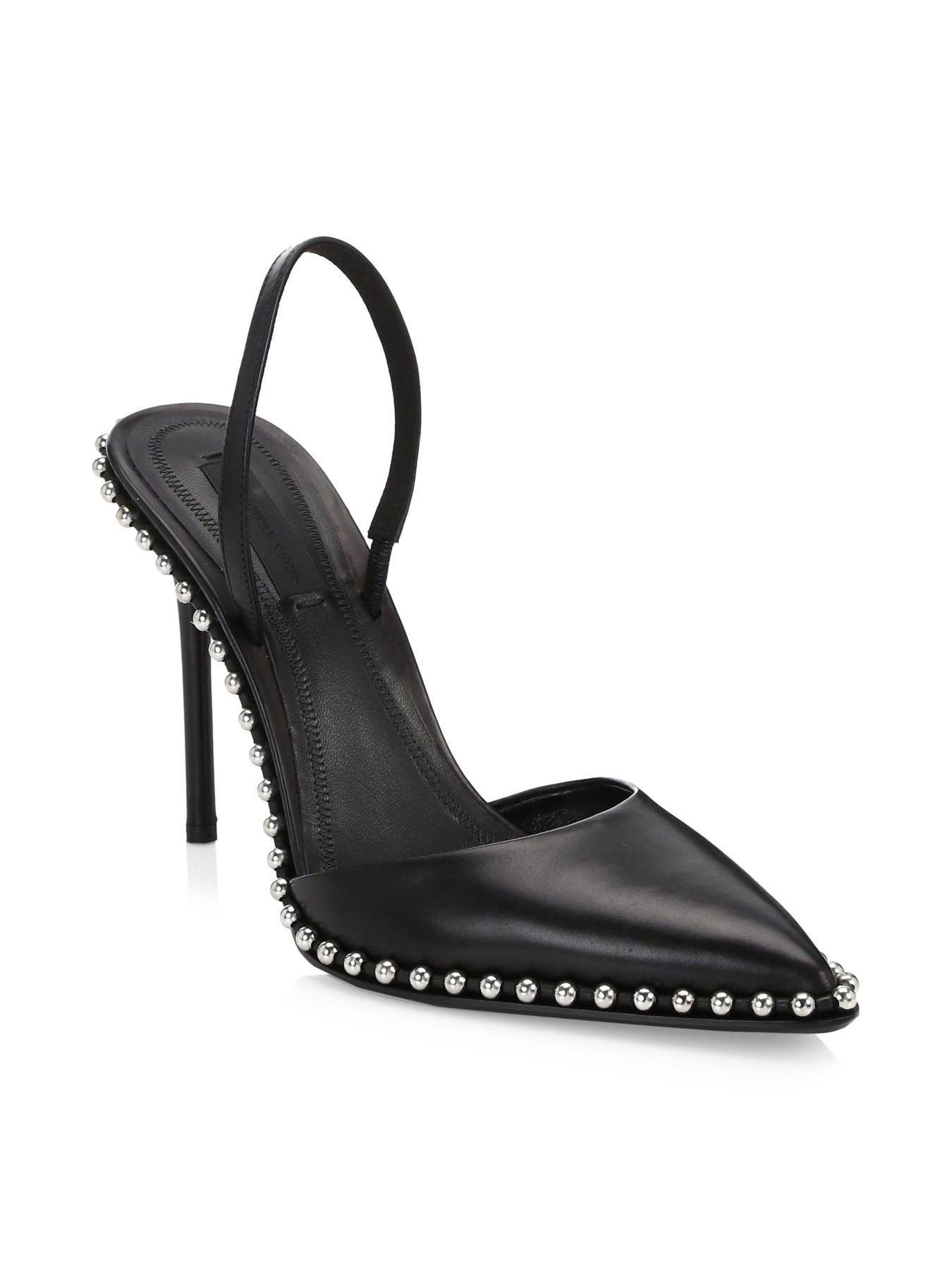Alexander Wang Rina Studded Leather Slingback Pumps in Black - Lyst