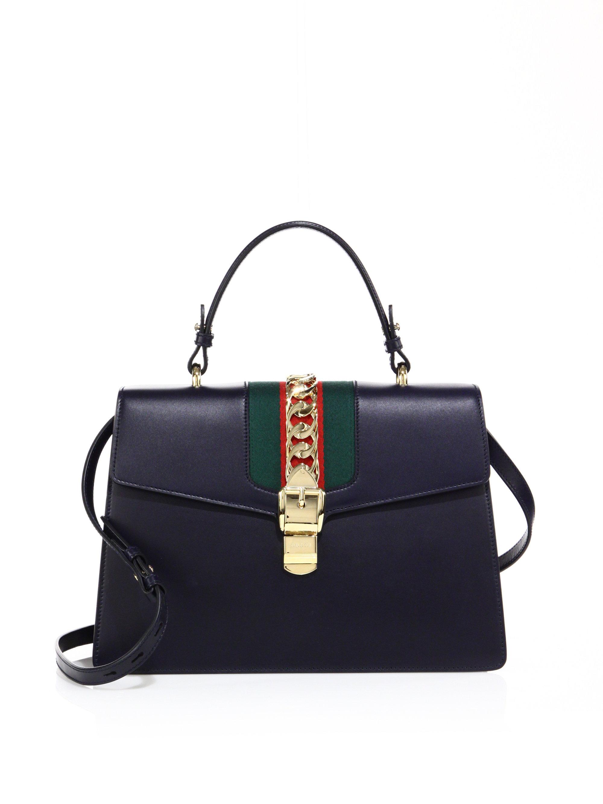 Gucci Sylvie Large Leather Shoulder Bag 