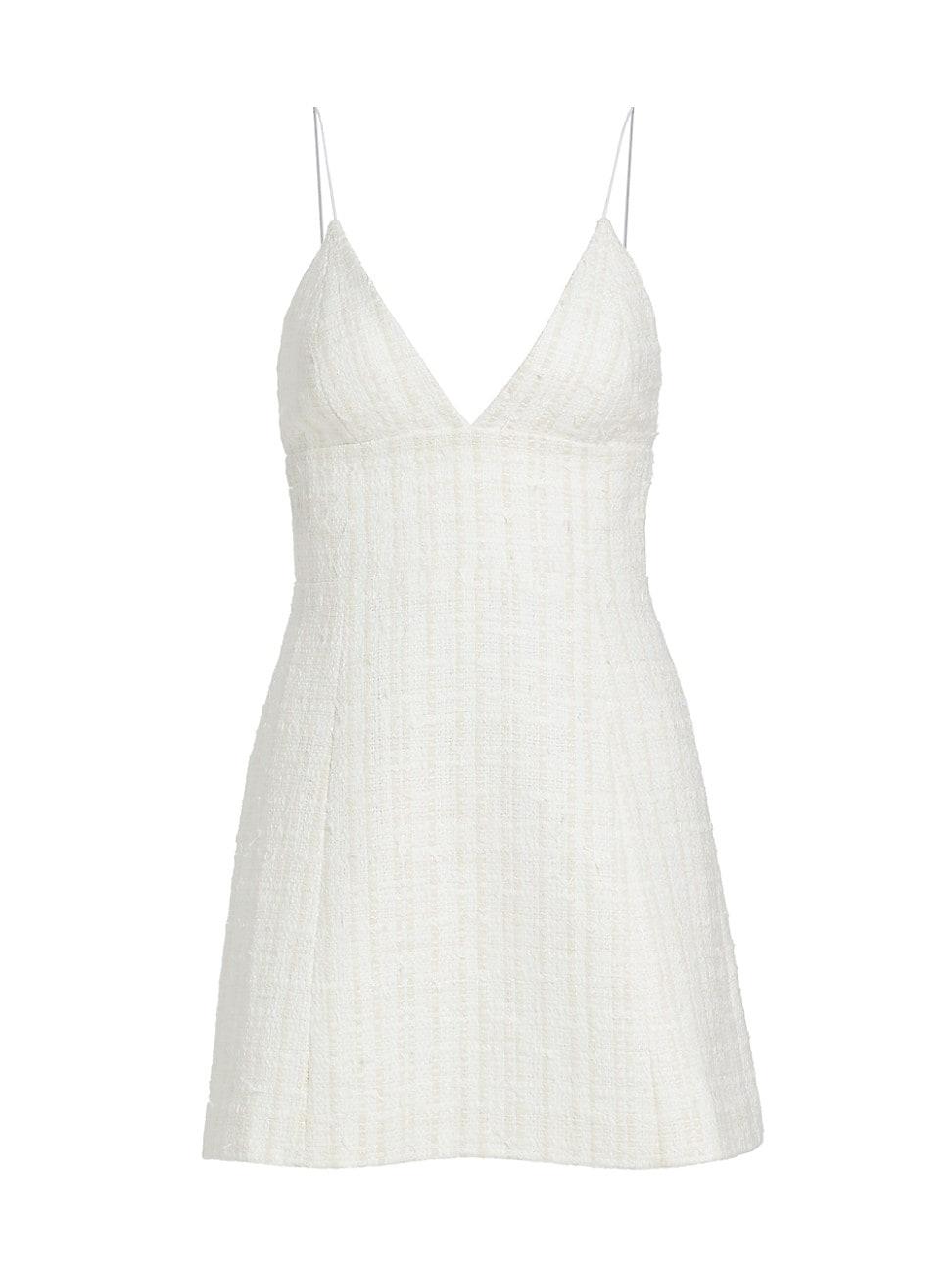 Alice + Olivia Carli Tweed Minidress in White | Lyst
