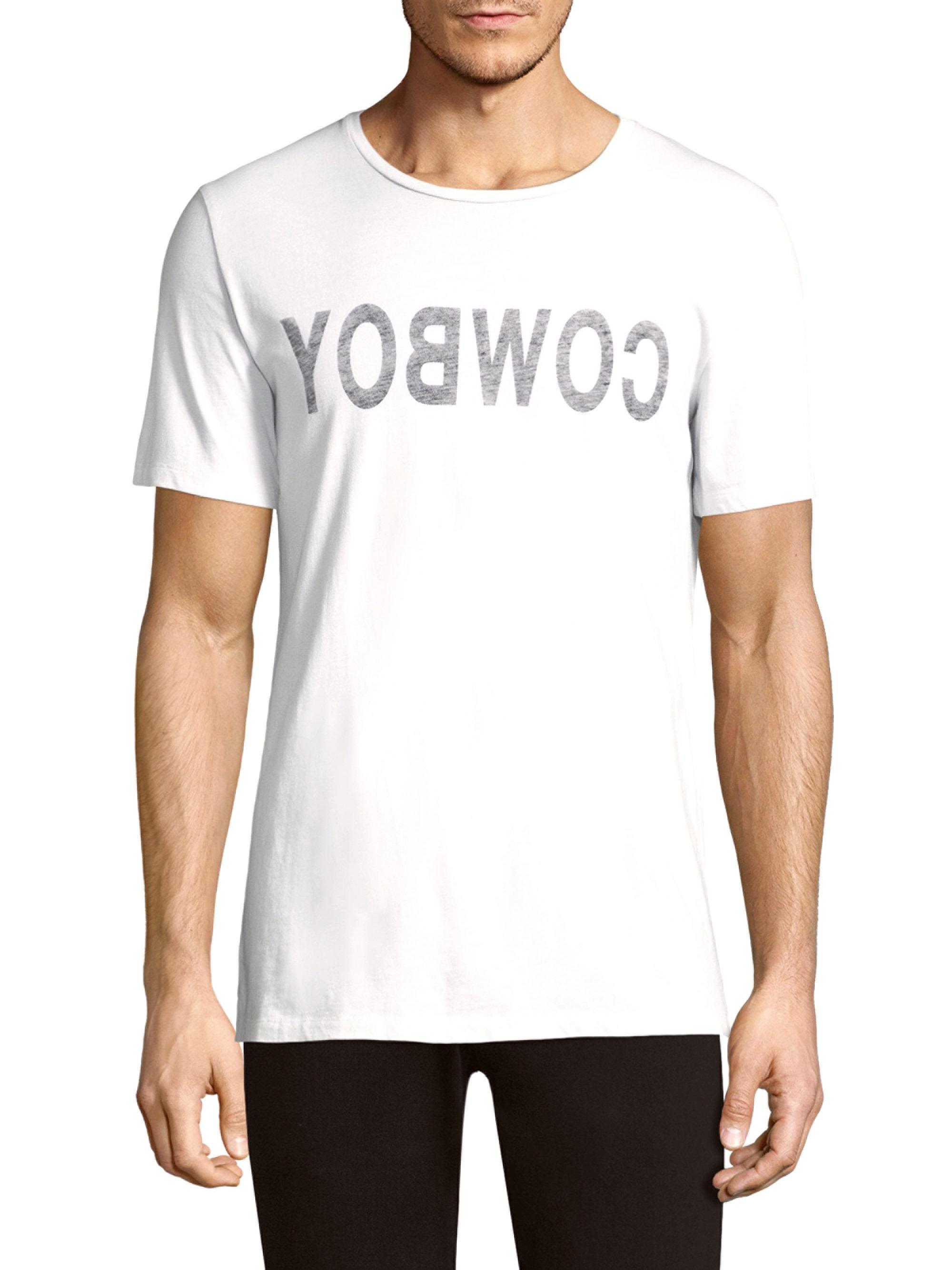 Helmut Lang Cowboy Cotton Tee in White for Men - Lyst