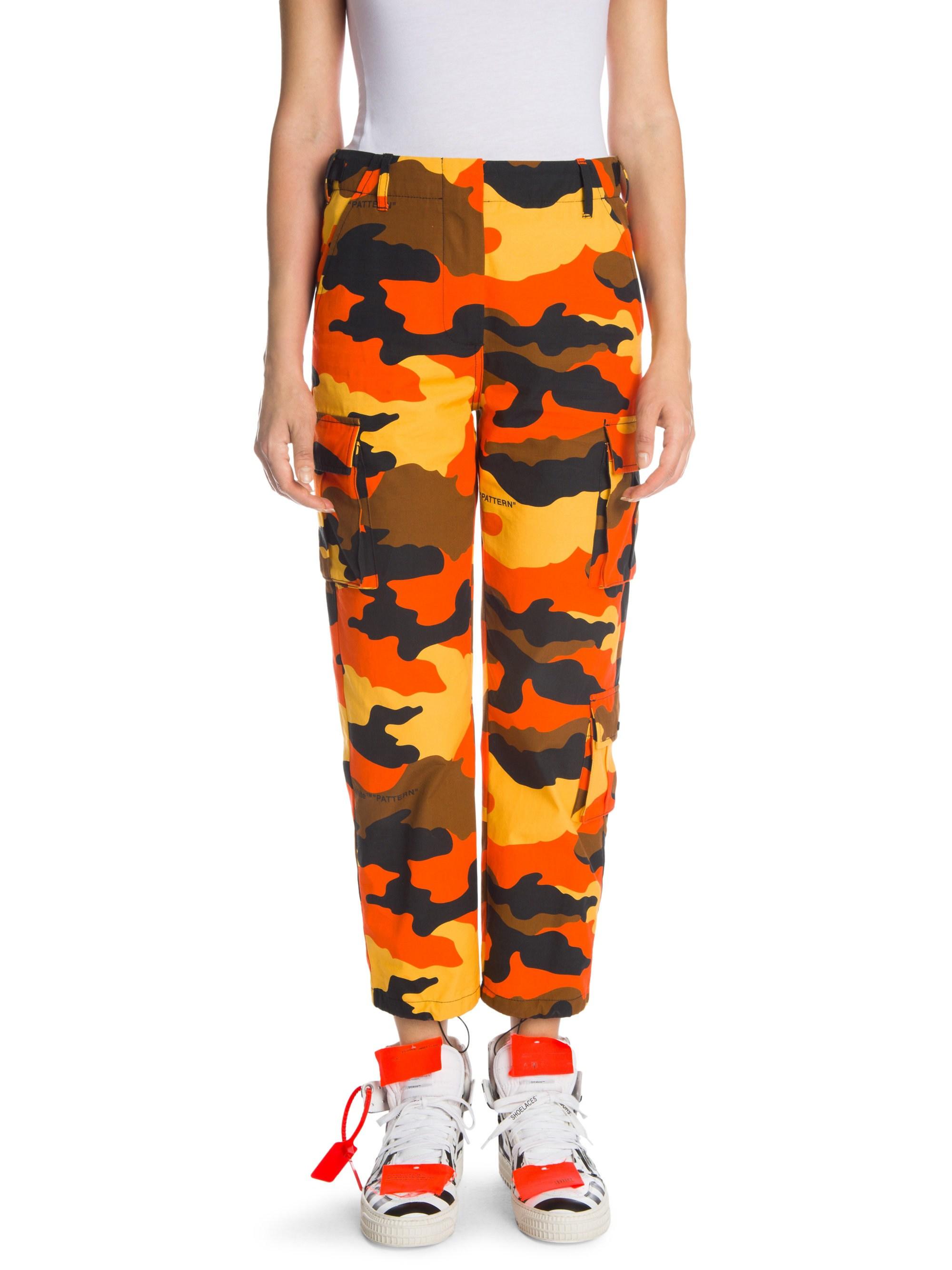 camo cargo pants womens orange