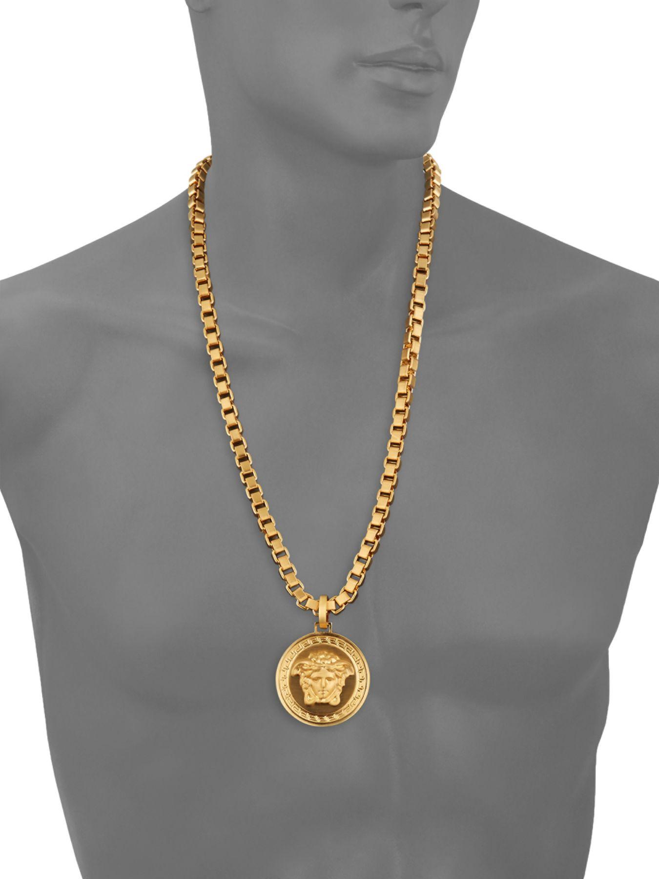 Versace Chain Pendant Necklace in Gold (Metallic) for Men - Lyst