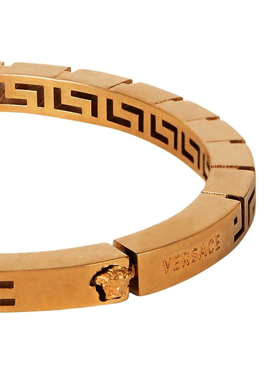 Versace Greca-detail Logo-engraved Bangle Bracelet in Gold (Metallic) -  Save 17% - Lyst