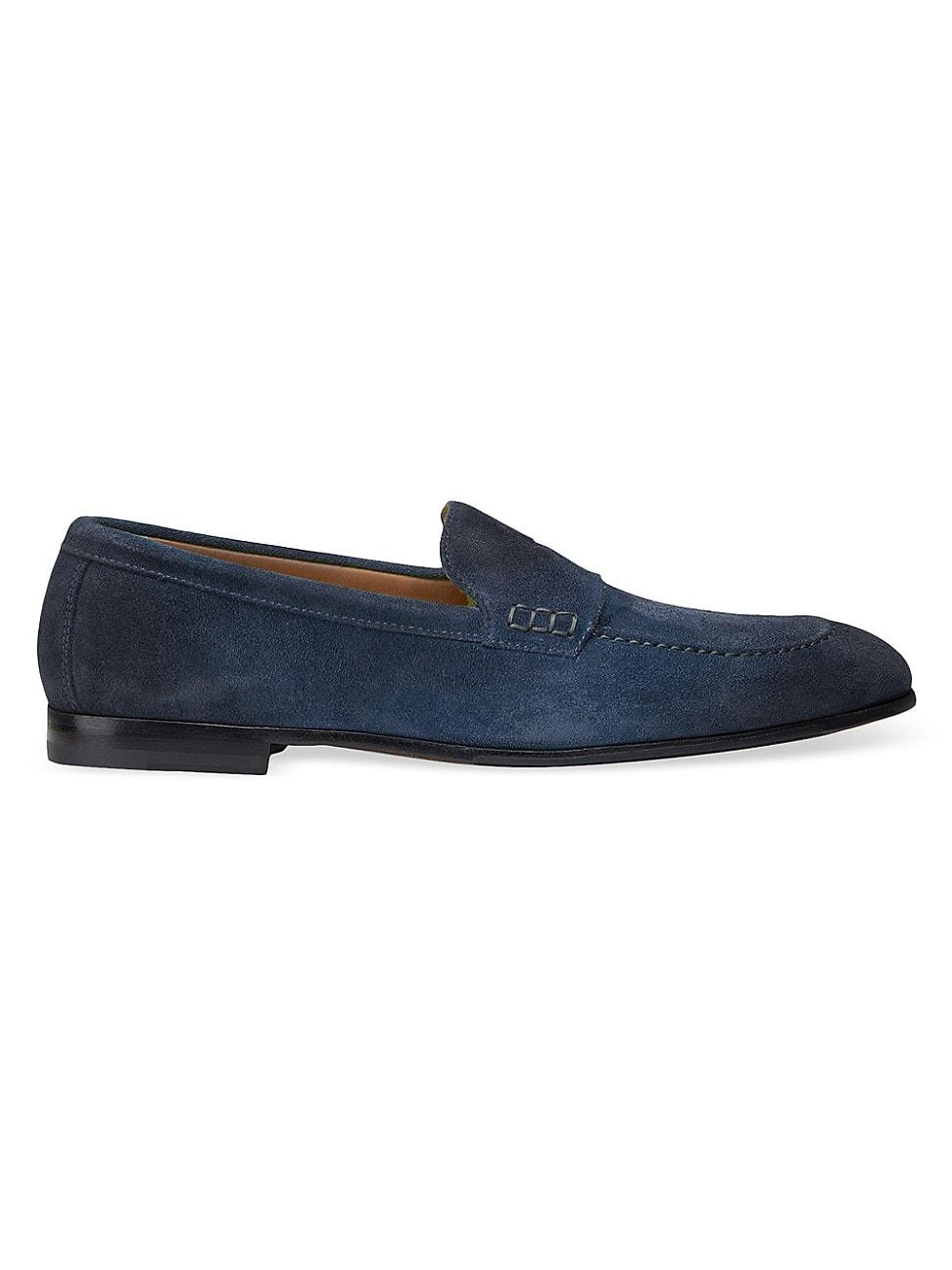 Doucal's Dandy Mocassino Adler Suede Penny Loafers in Blue for Men | Lyst