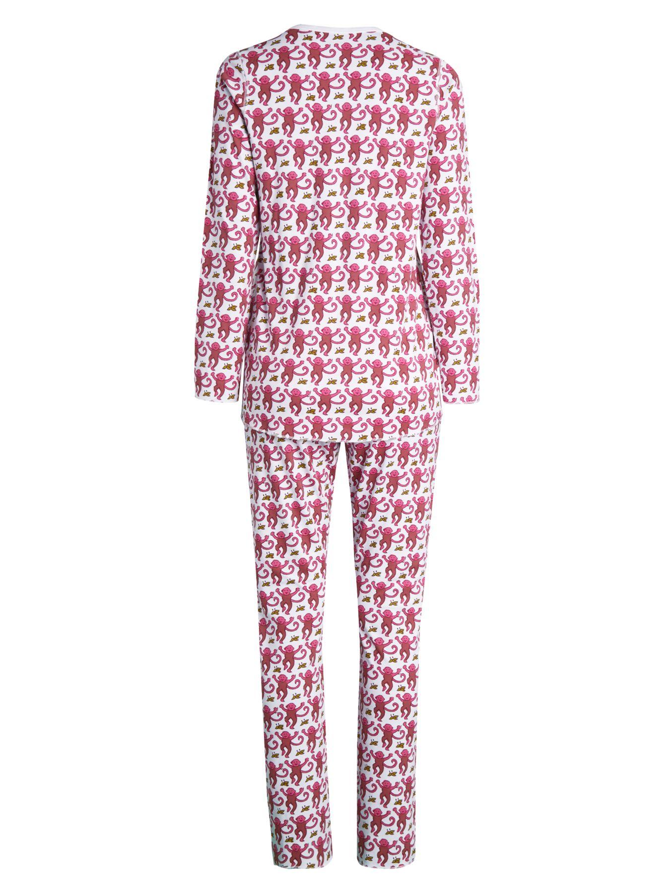 Roberta Roller Rabbit Cotton Monkey Print 2-piece Pajama Set in Pink - Lyst