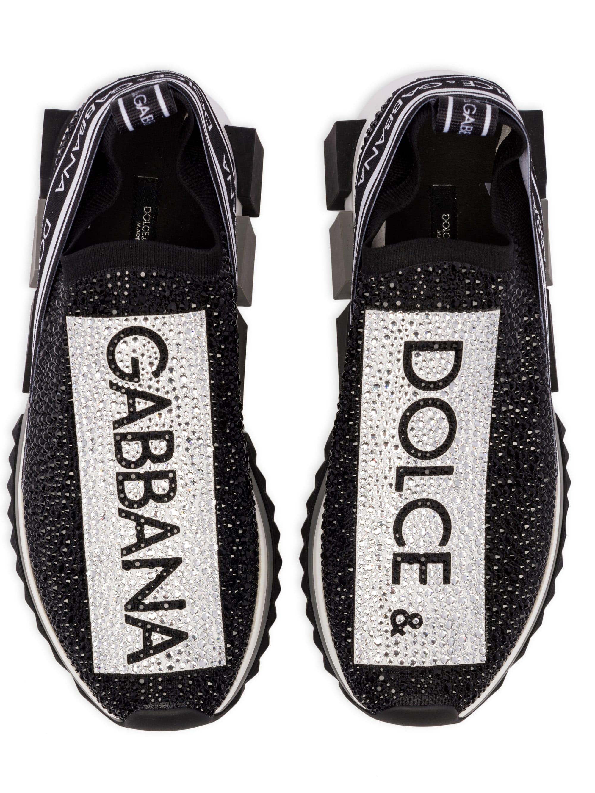 Dolce & Gabbana Knit Logo Sorrento Sneakers in Black - Lyst