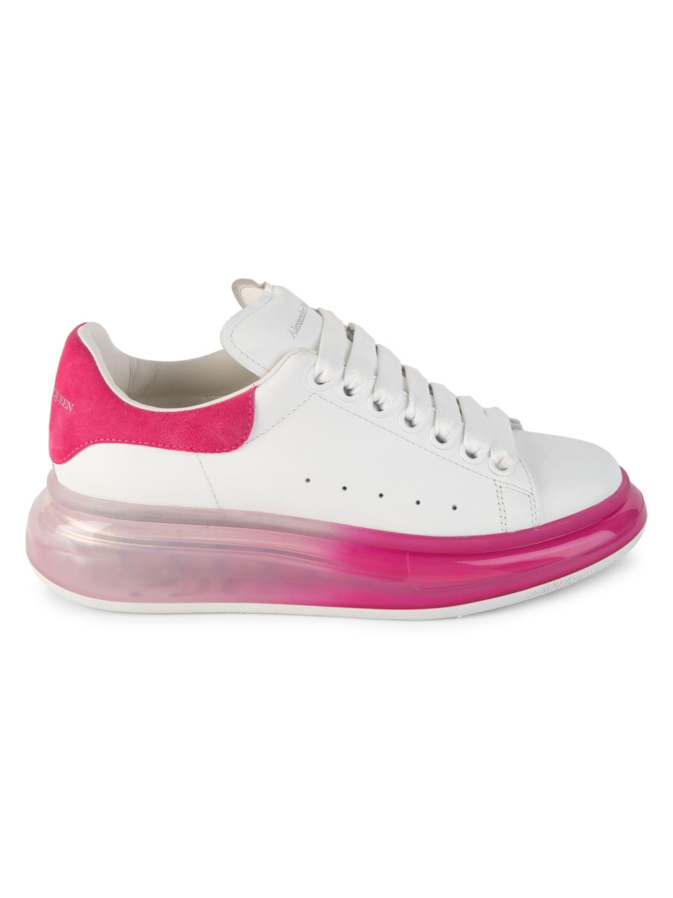 Alexander McQueen Transparent Sole Ombré Leather Sneakers in Pink - Lyst
