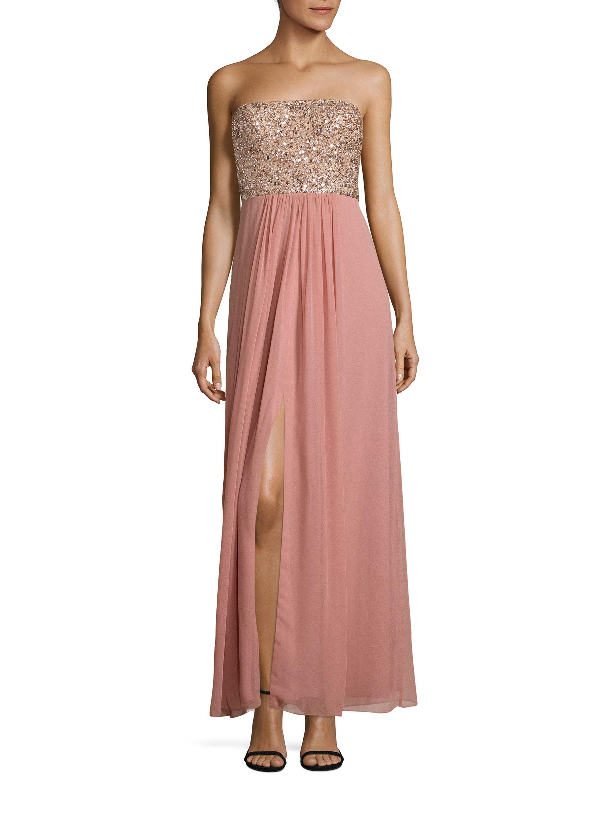 aidan mattox strapless gown
