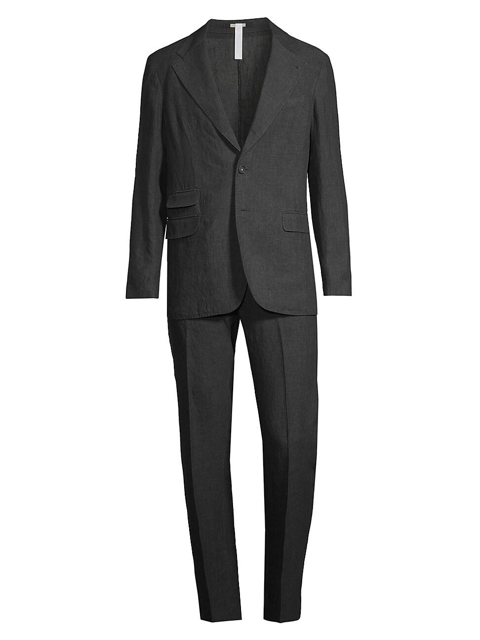 Massimo Alba Sloop Linen Suit in Black for Men | Lyst