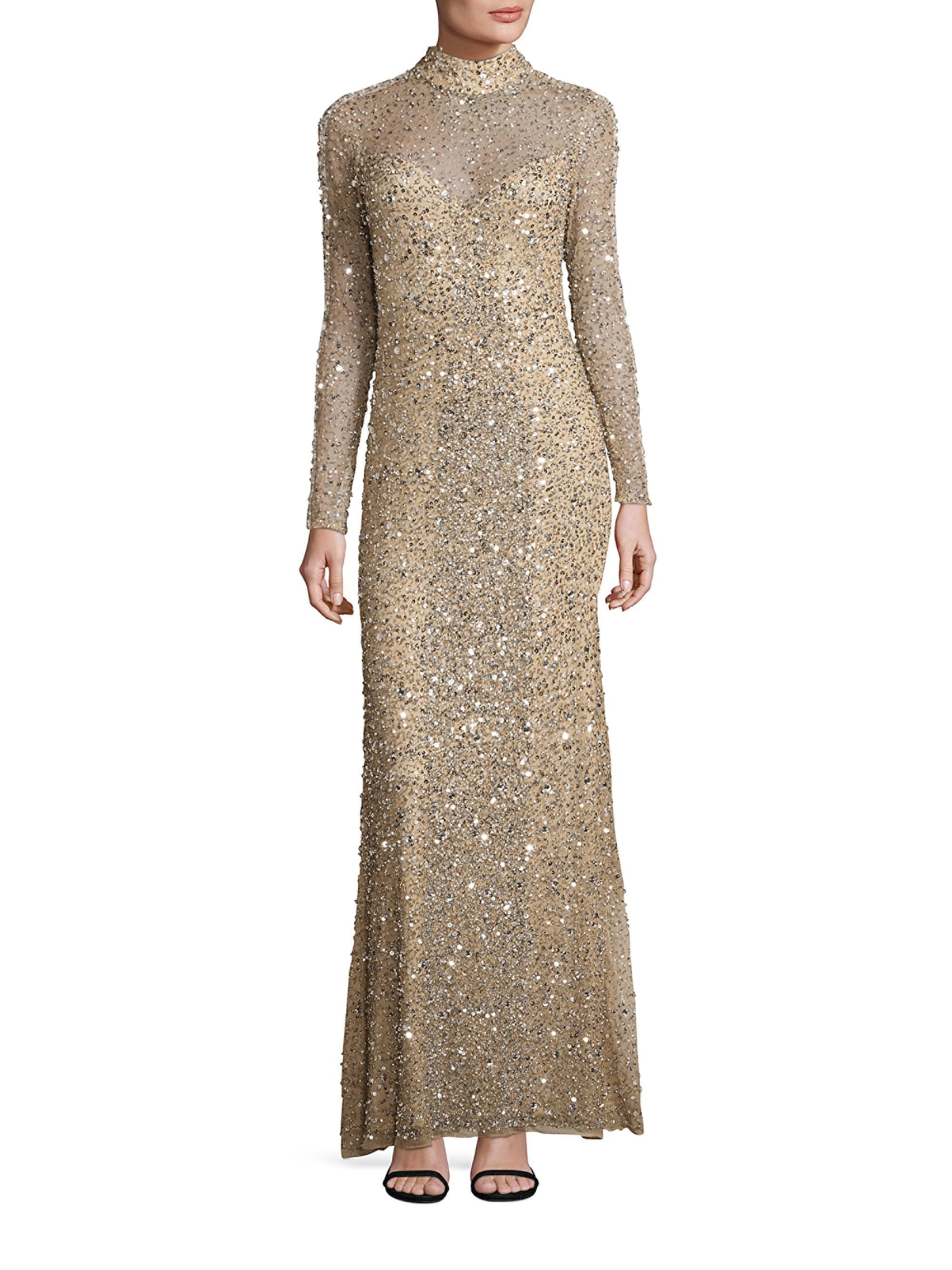 parker black leandra sequin gown