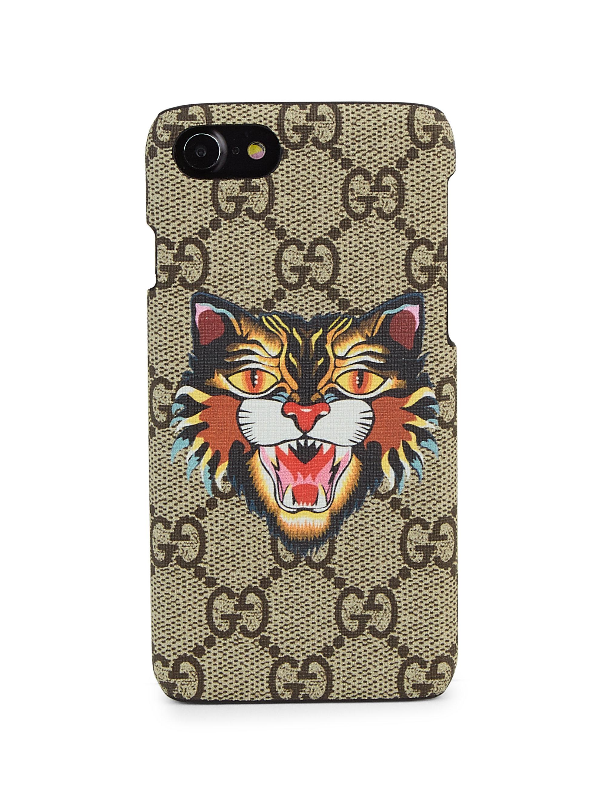 Gucci Canvas Gg Angry Cat Iphone 7 Case 