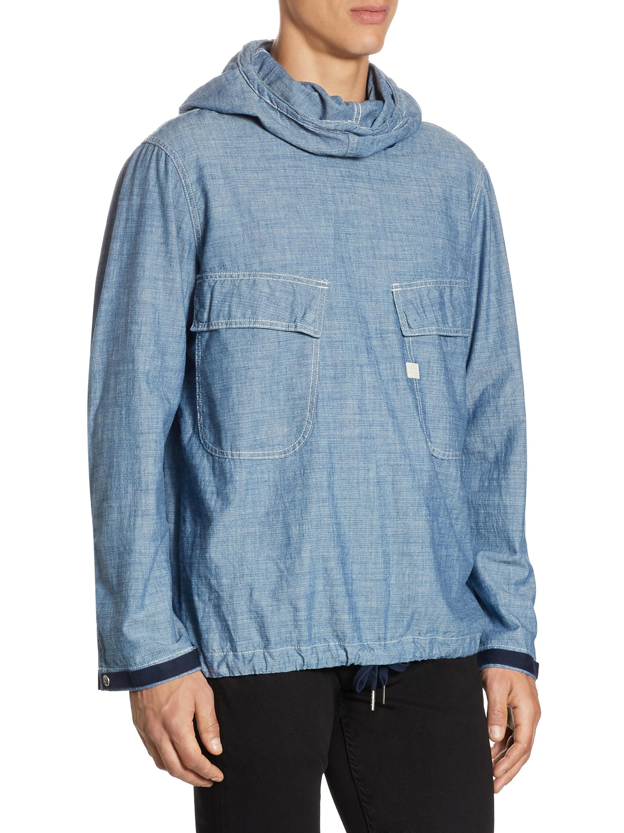 chambray pw hooded jacket