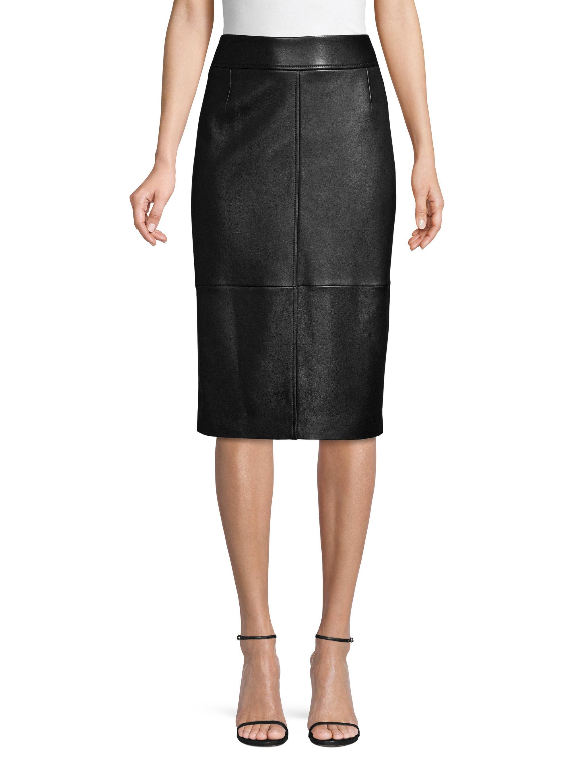 hugo selrita leather skirt