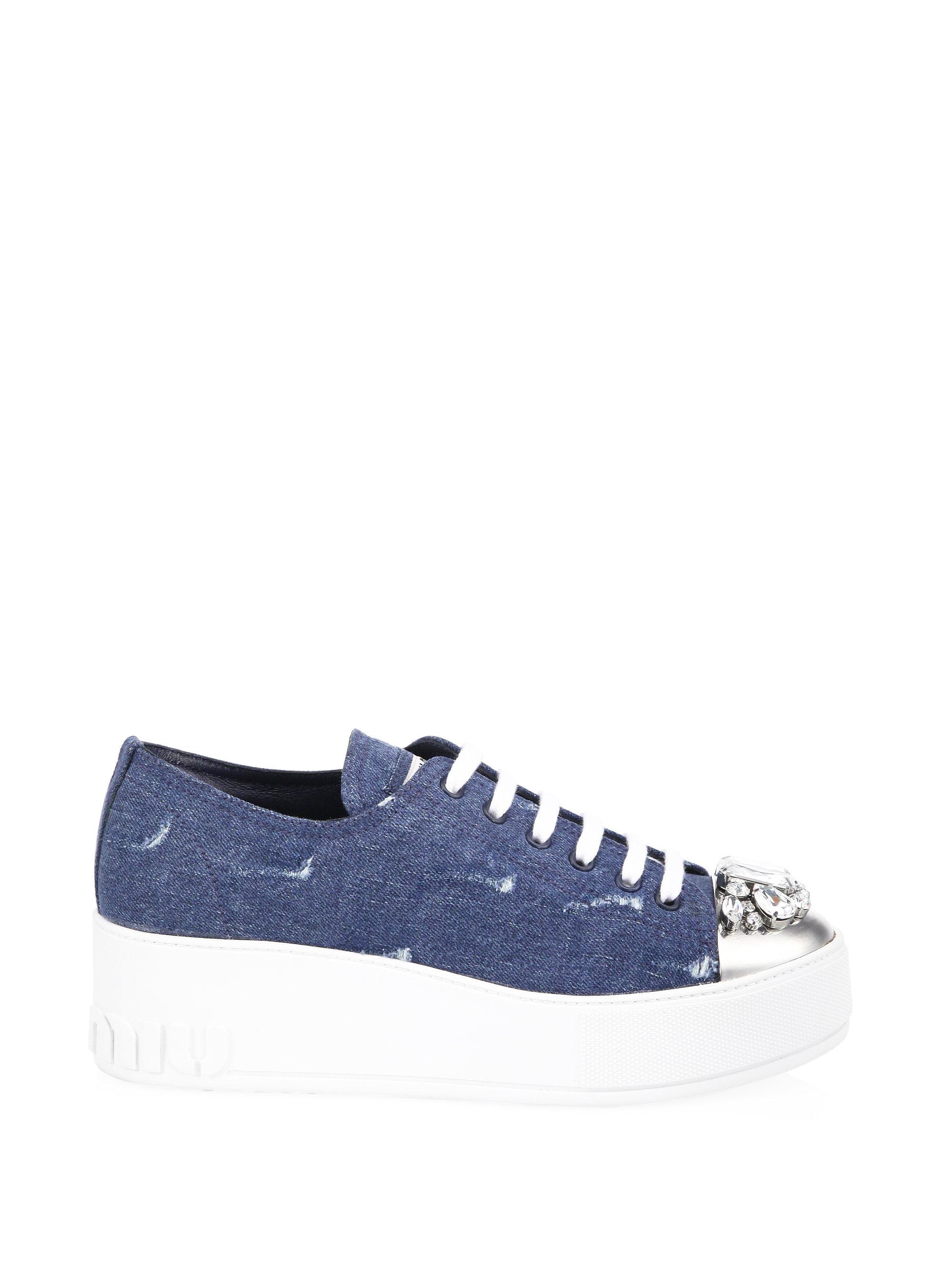 miu miu denim shoes
