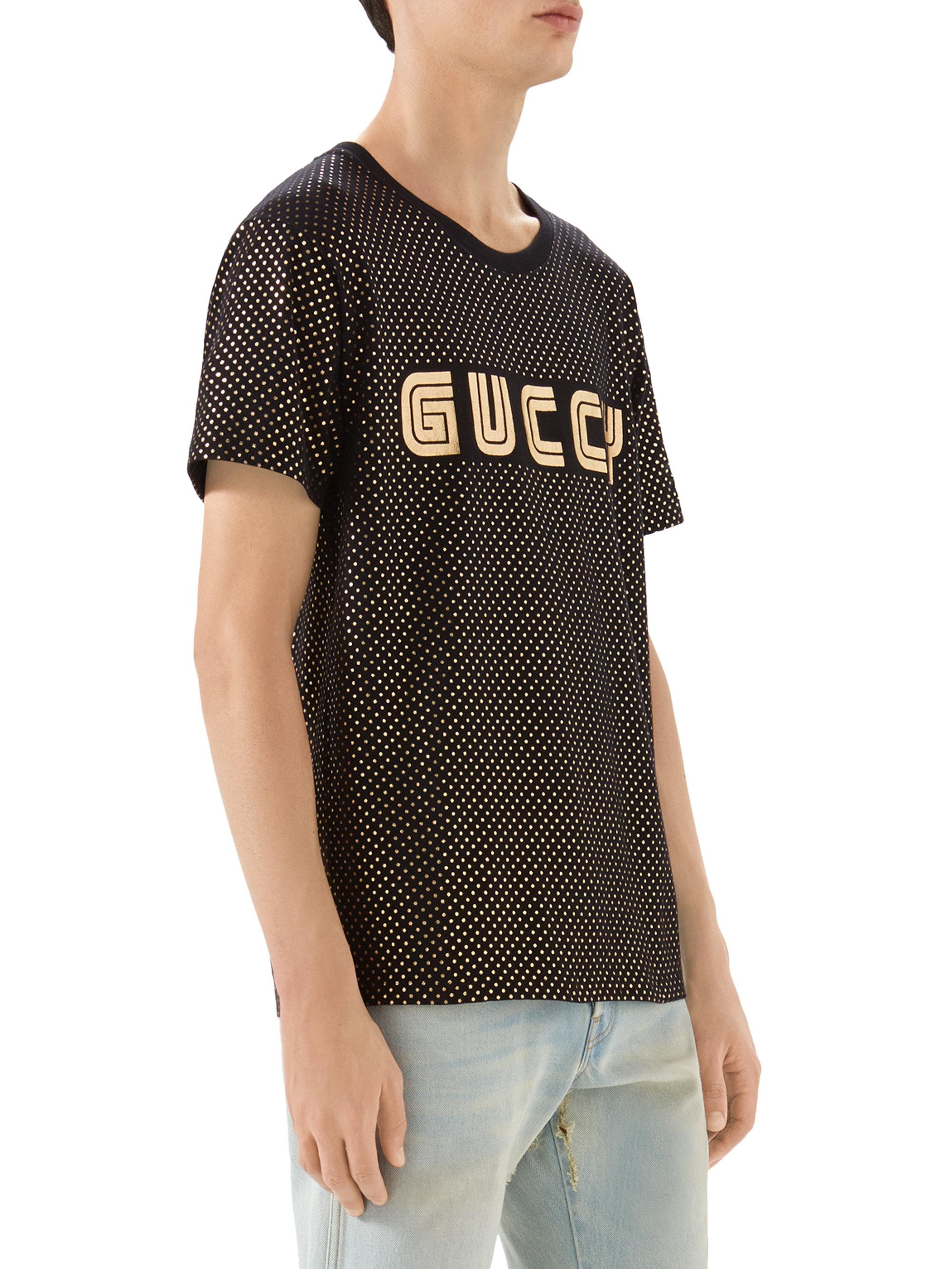 gucci t shirt black and gold