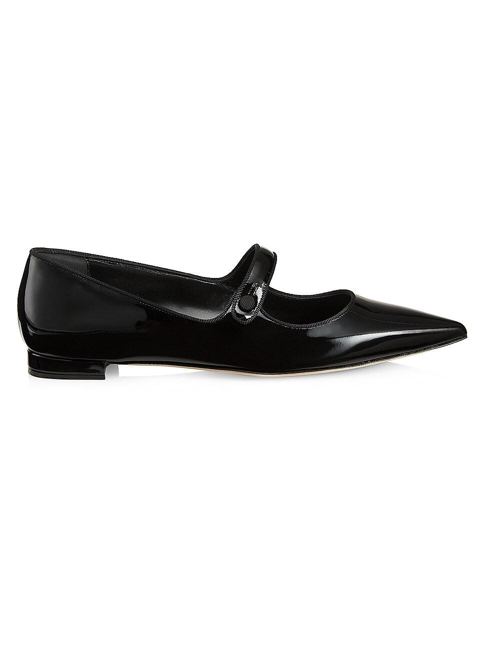 Manolo Blahnik Campariflat 10mm Patent Leather Mary Janes in Black Lyst